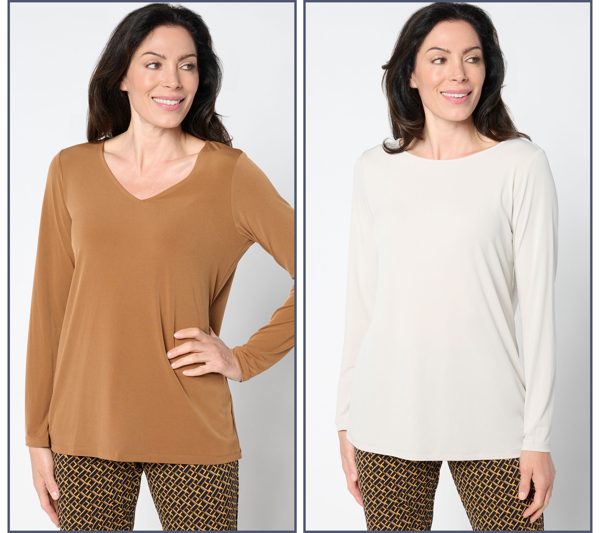 Susan Graver Modern Essentials Set of 2 Liquid Knit Tops