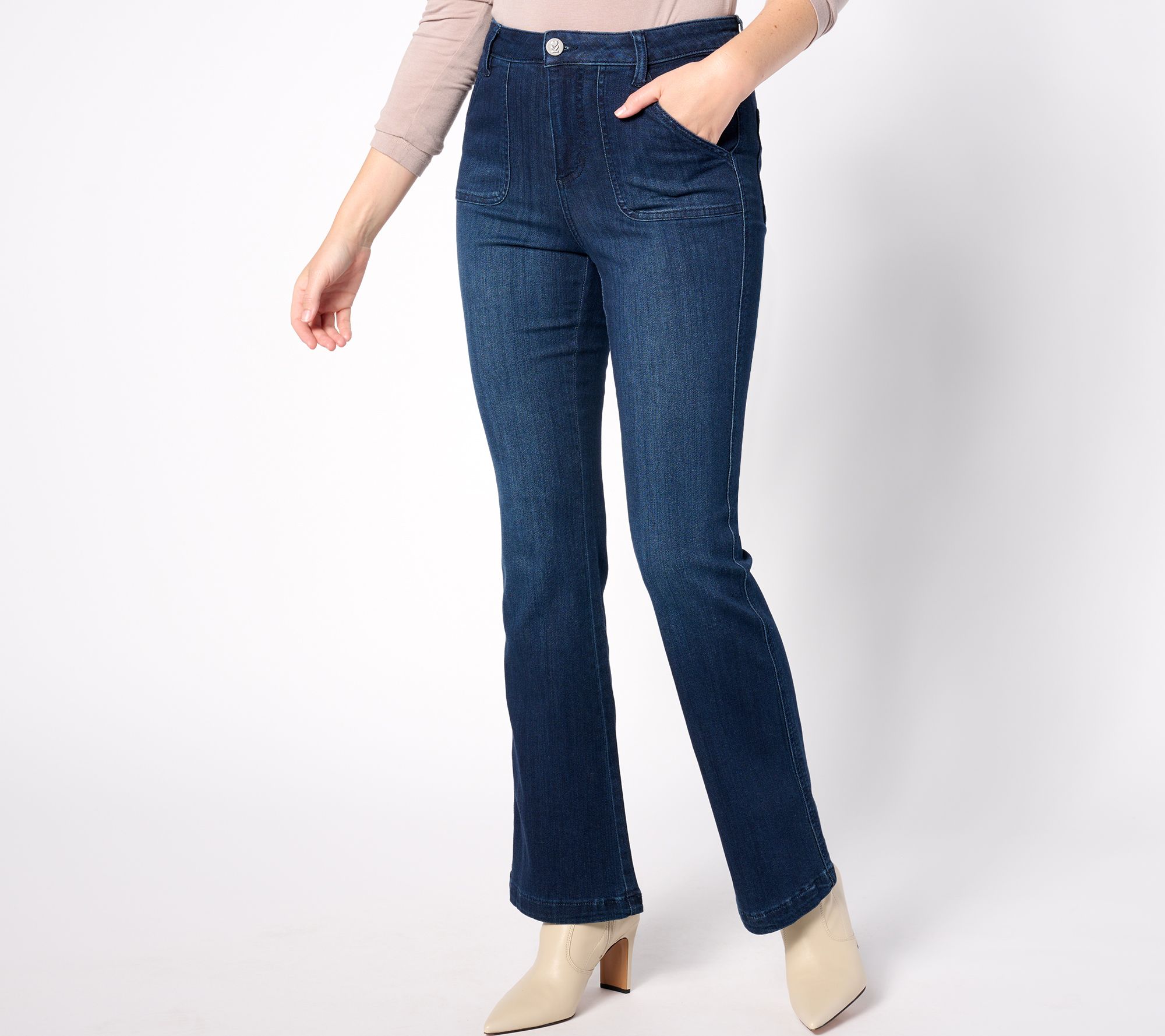 "As Is" Belle by Kim Gravel Primabelle Tall Patch Pocket Flare Jean