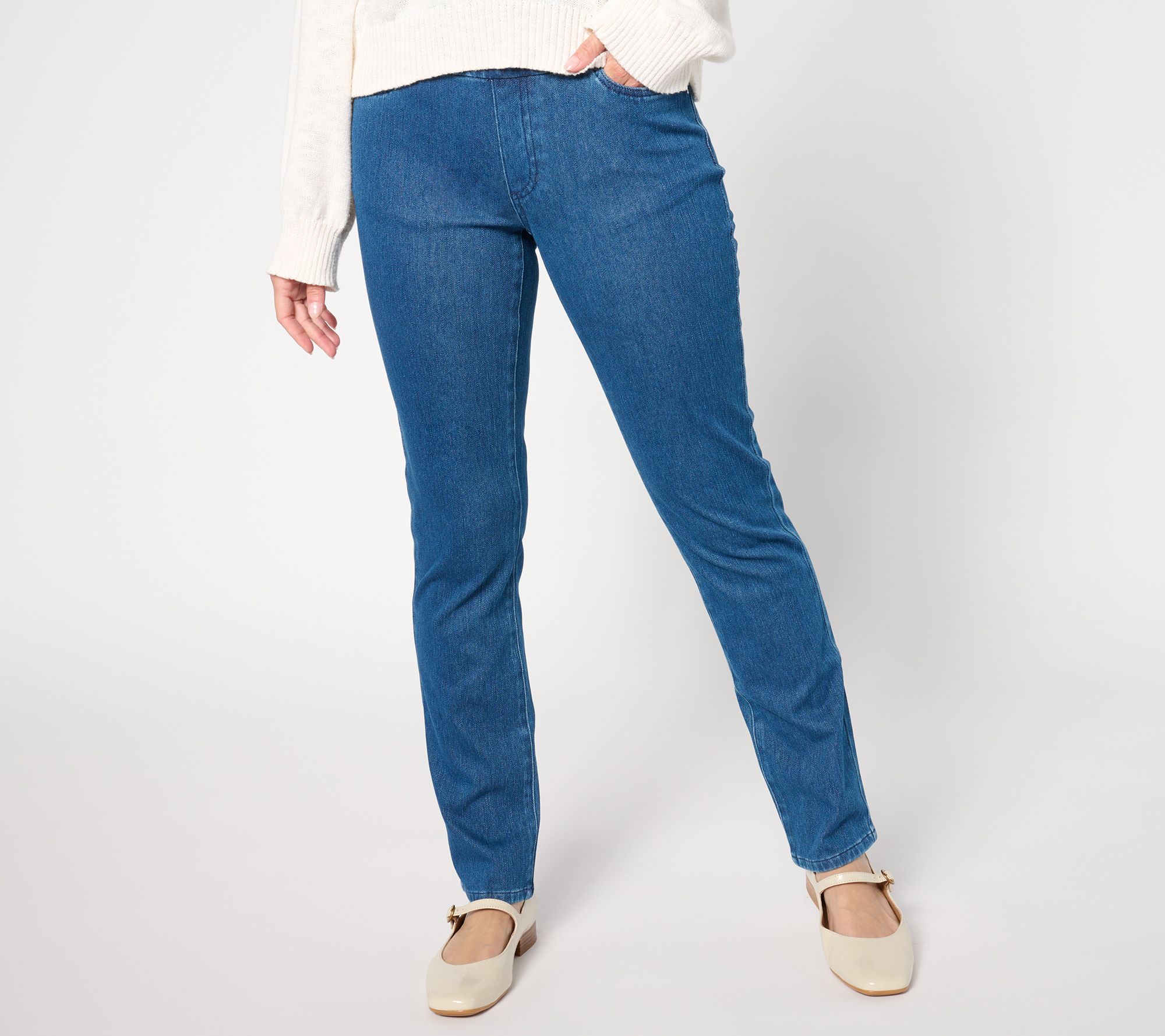 Coldwater Creek Petite Knit Denim Slim Leg Jeans