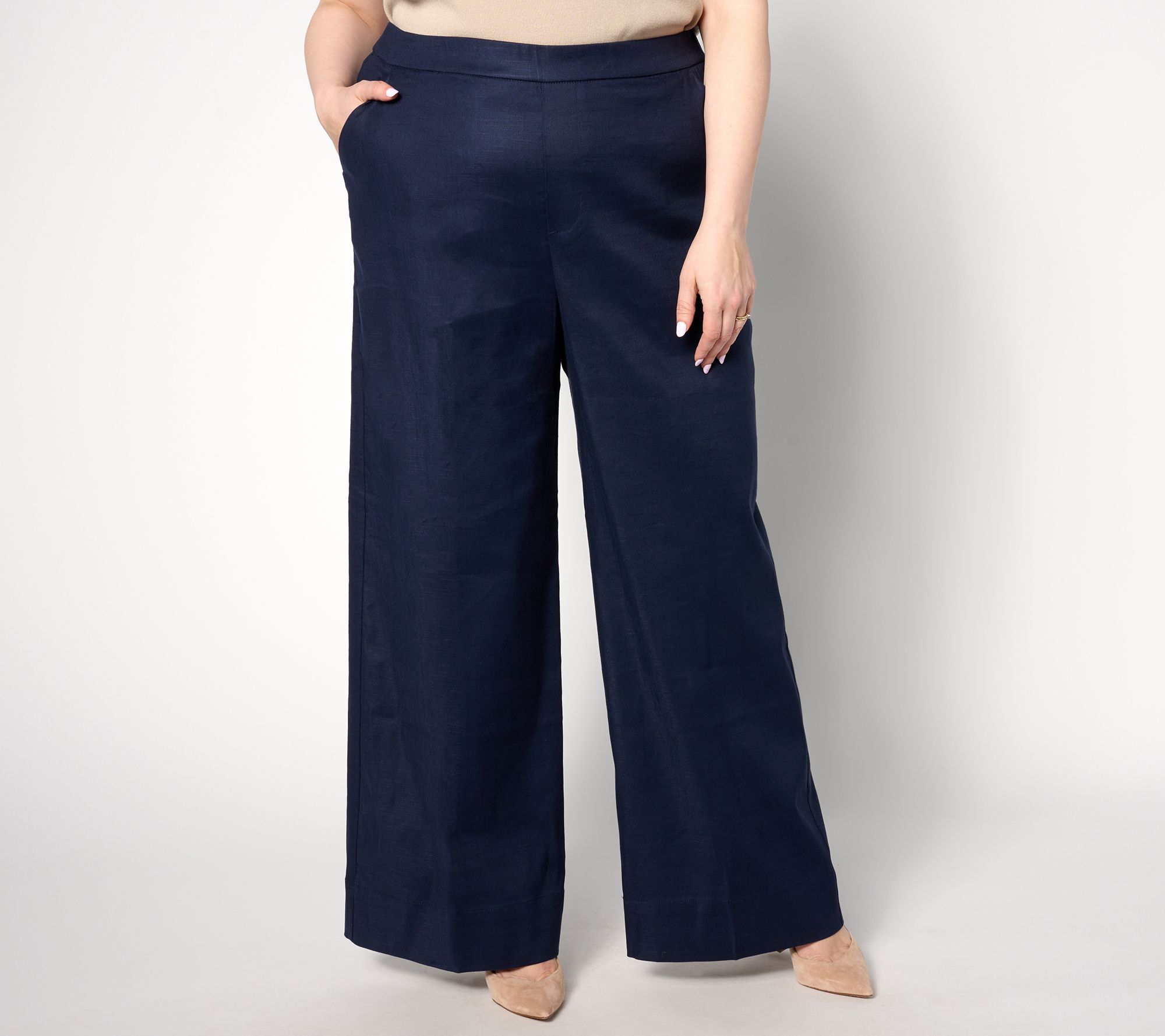 "As Is" Studio Park x Leah Williams Tall Elevated Linen Wide Leg Pant
