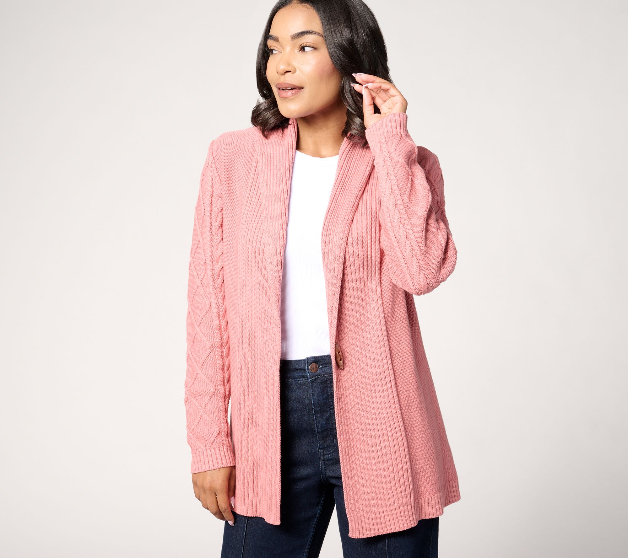 Denim & Co. Heritage Toggle-Closure Long-Sleeve Cardigan