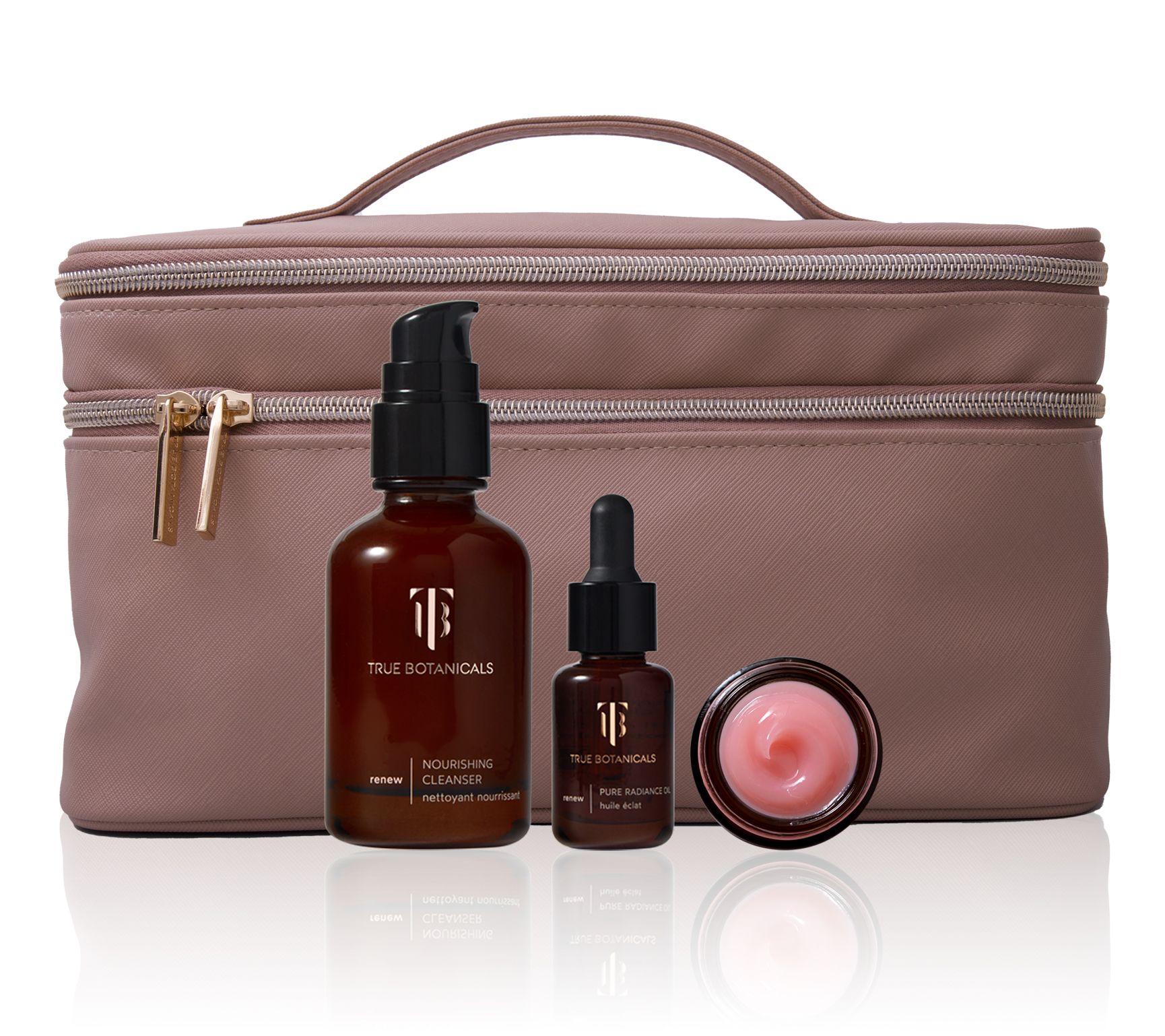 True Botanicals Glow on the Go Kit with Train Case Gift Set