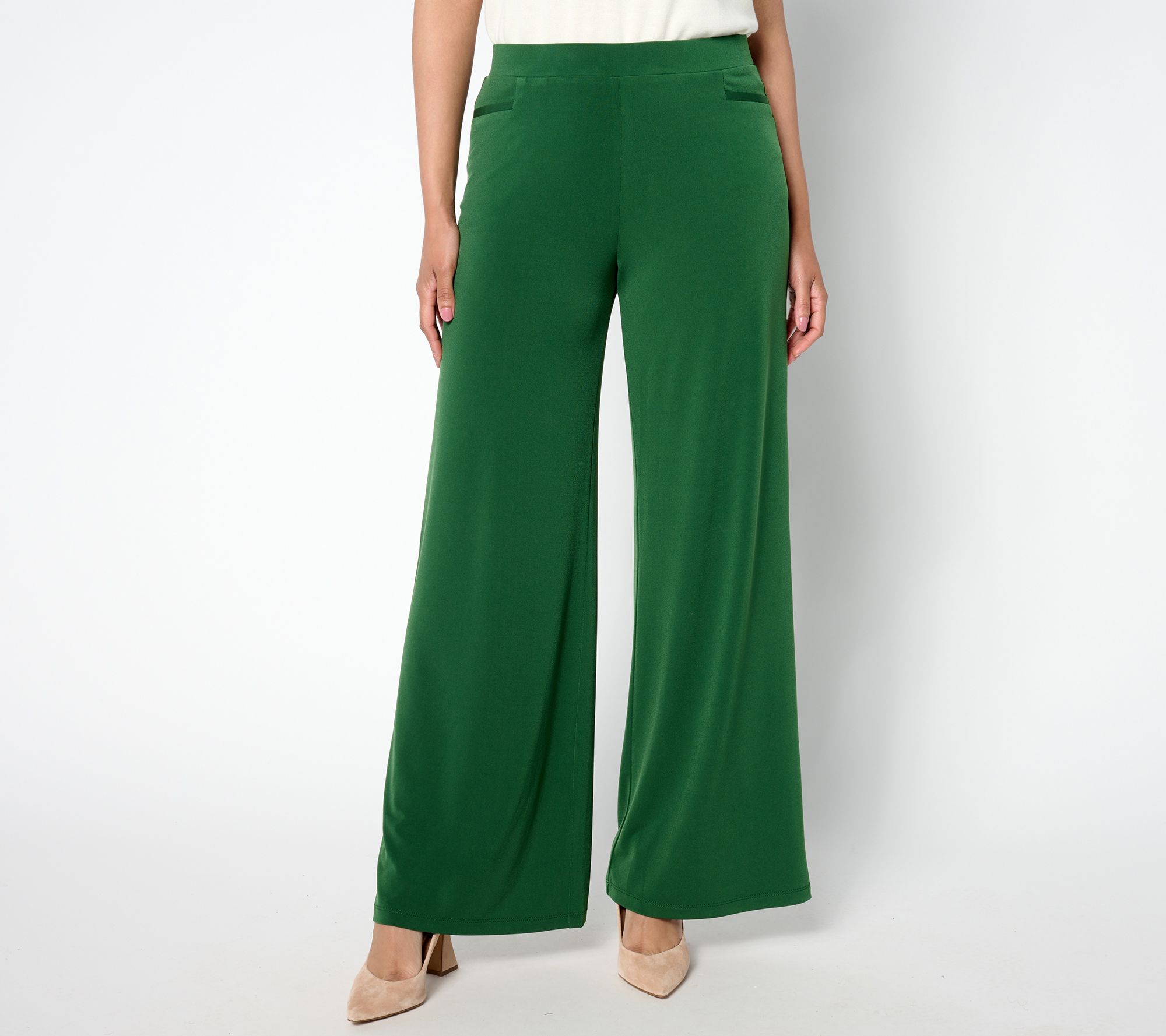 "As Is" Susan Graver Regular Every Day Liquid Knit Wide Leg Pants
