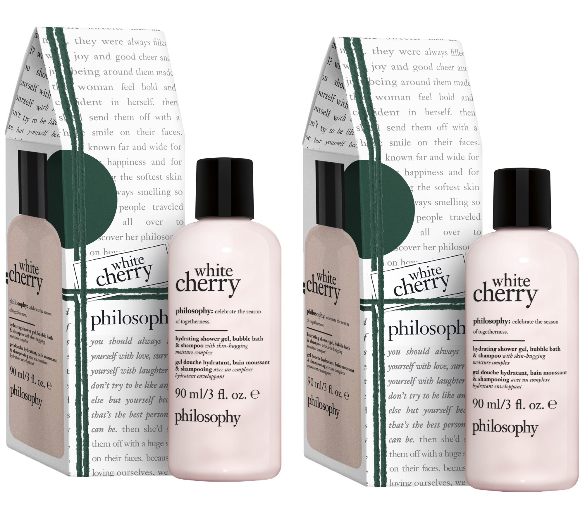 philosophy white cherry shower gel stocking stuffer duo - QVC.com