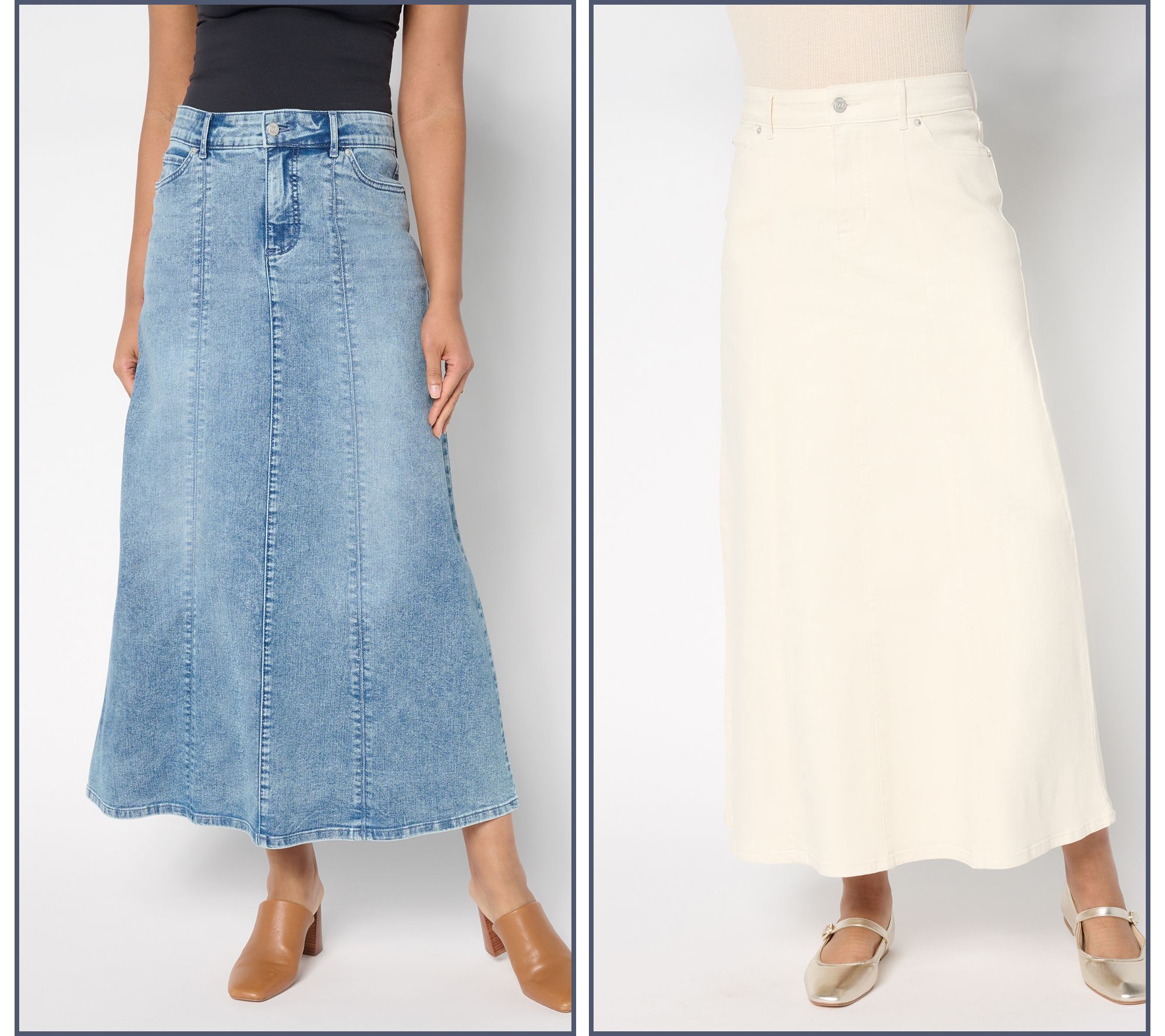Me by Jennie Garth Sullie Denim Maxi Skirt - QVC.com