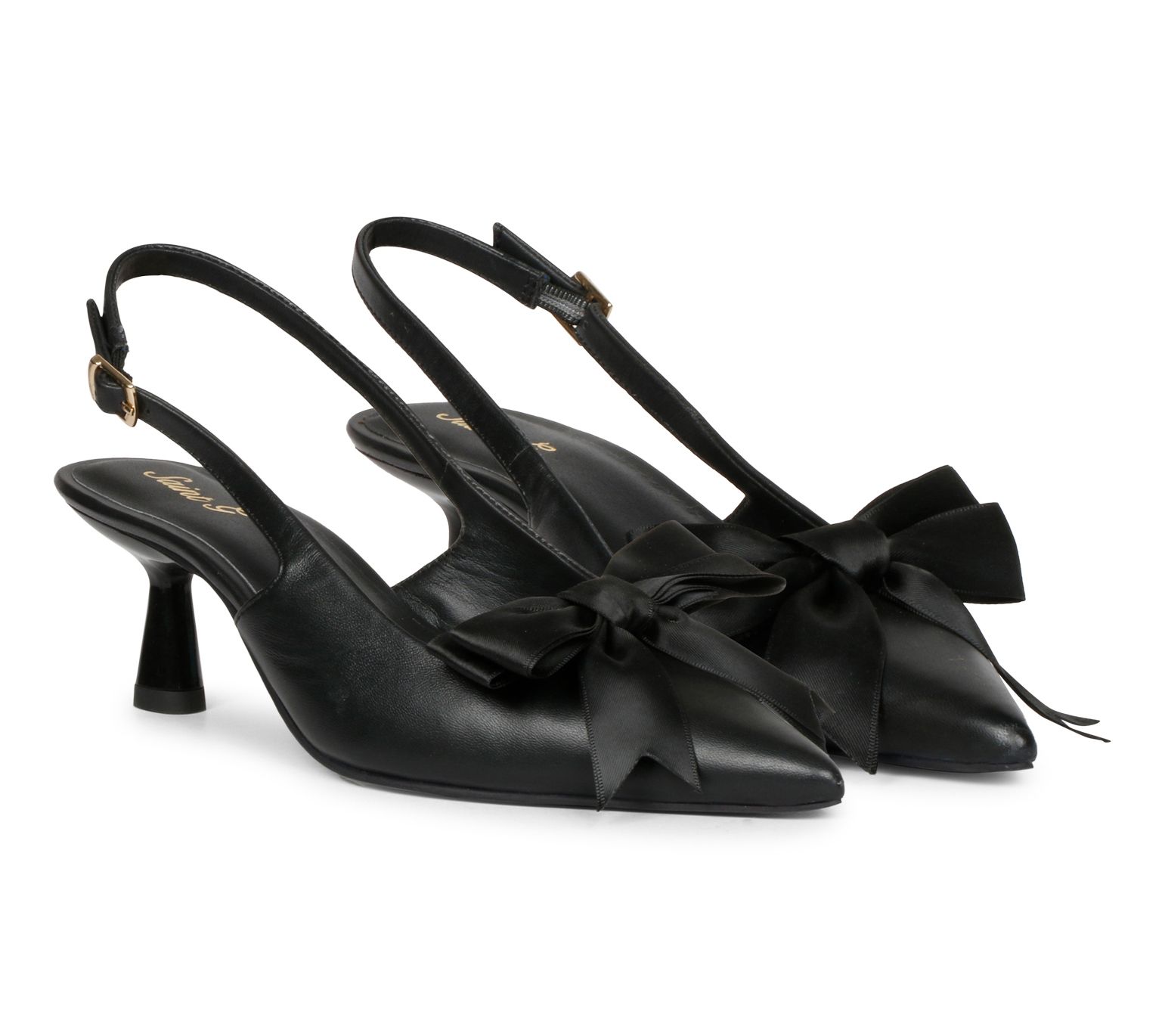 Saint G Yuki Leather Bow Slingback Pump