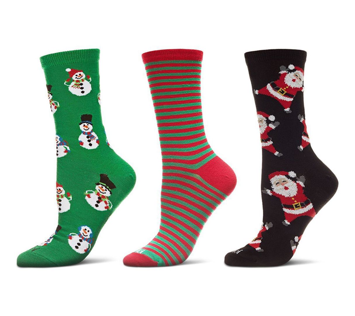 Memoi Women's Set of 3 Christmas Holiday Crew Socks