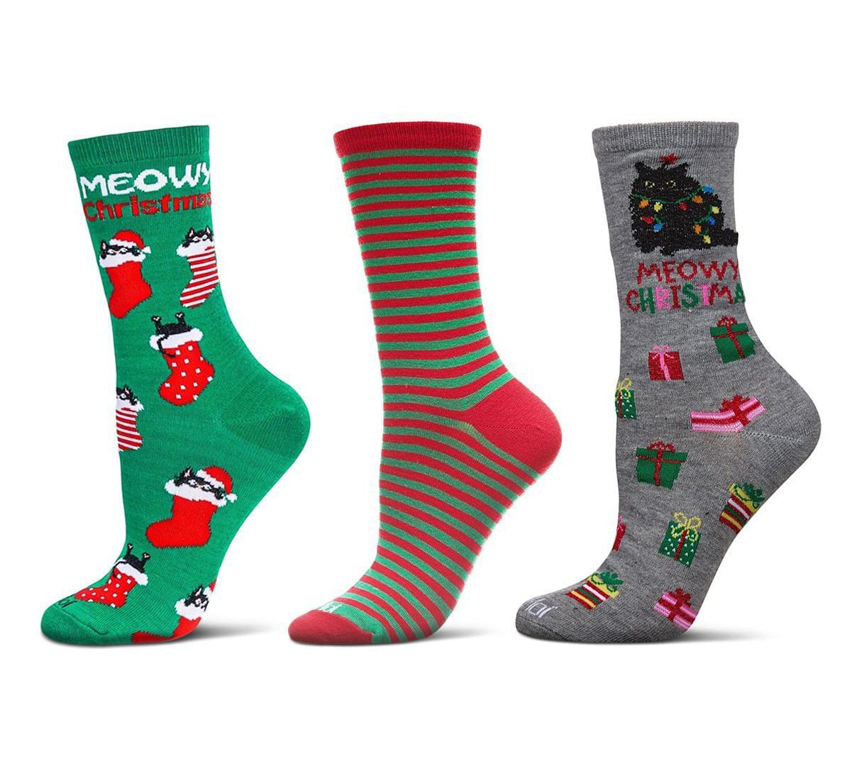 Memoi Women's Set of 3 Christmas Holiday Crew S ocks