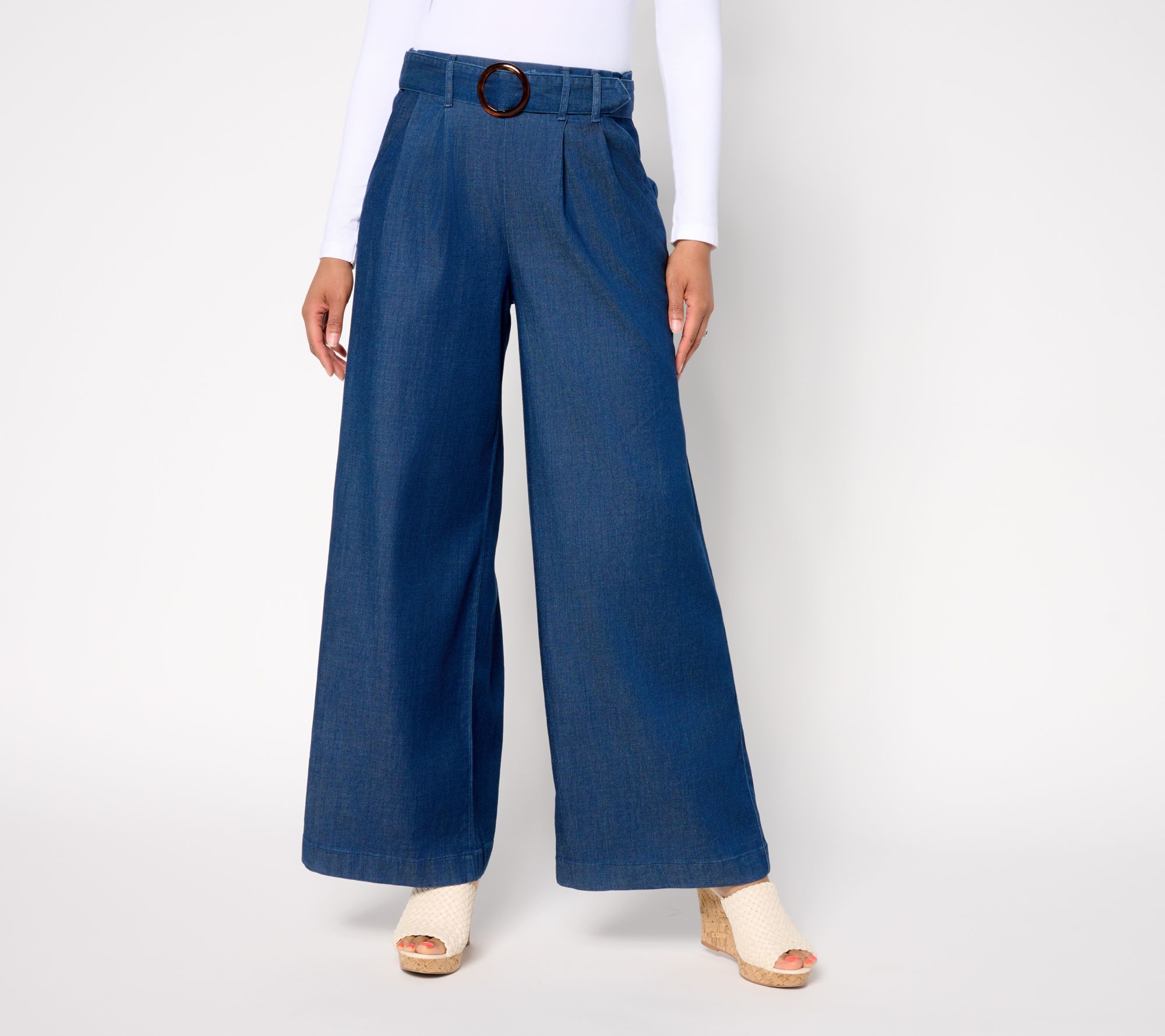 Studio Park x Rosina Grosso Regular Pull-On Stretch Lyocell Wide Leg Pant