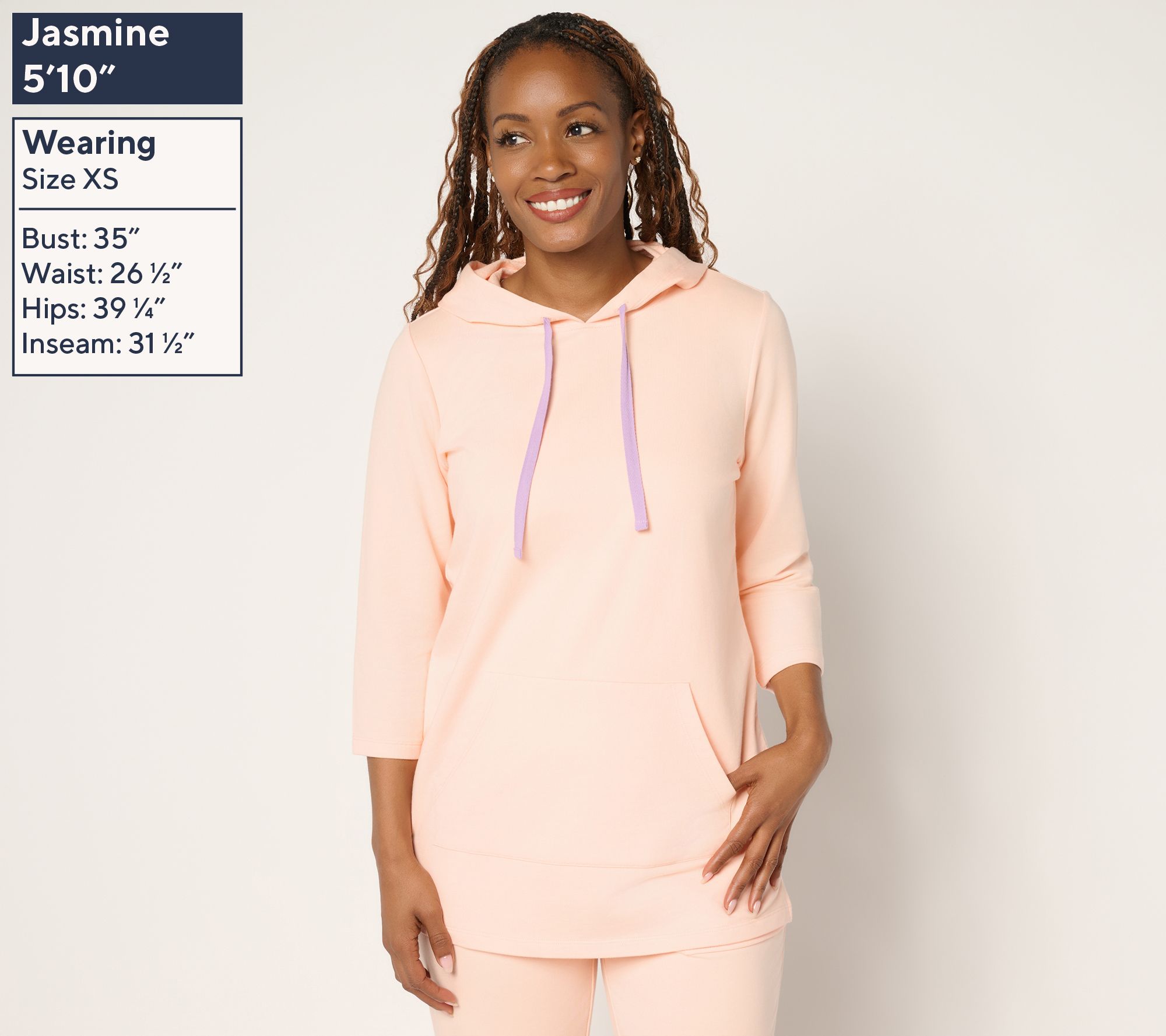 Denim & Co. Active French Terry Pullover Tunic w/ Whip