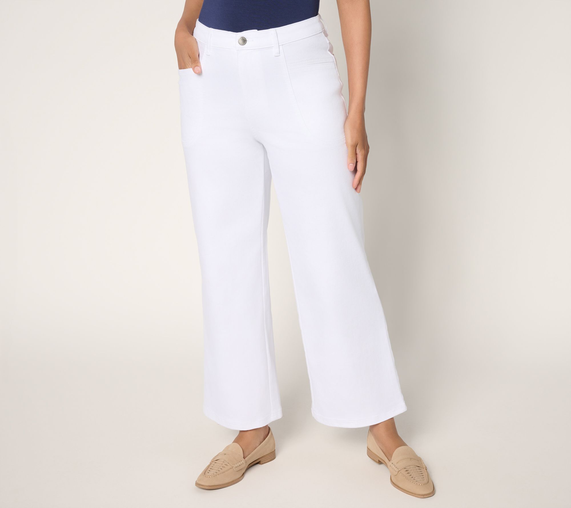 Joan Rivers Regular Wide-Leg Ankle Jeans - Color