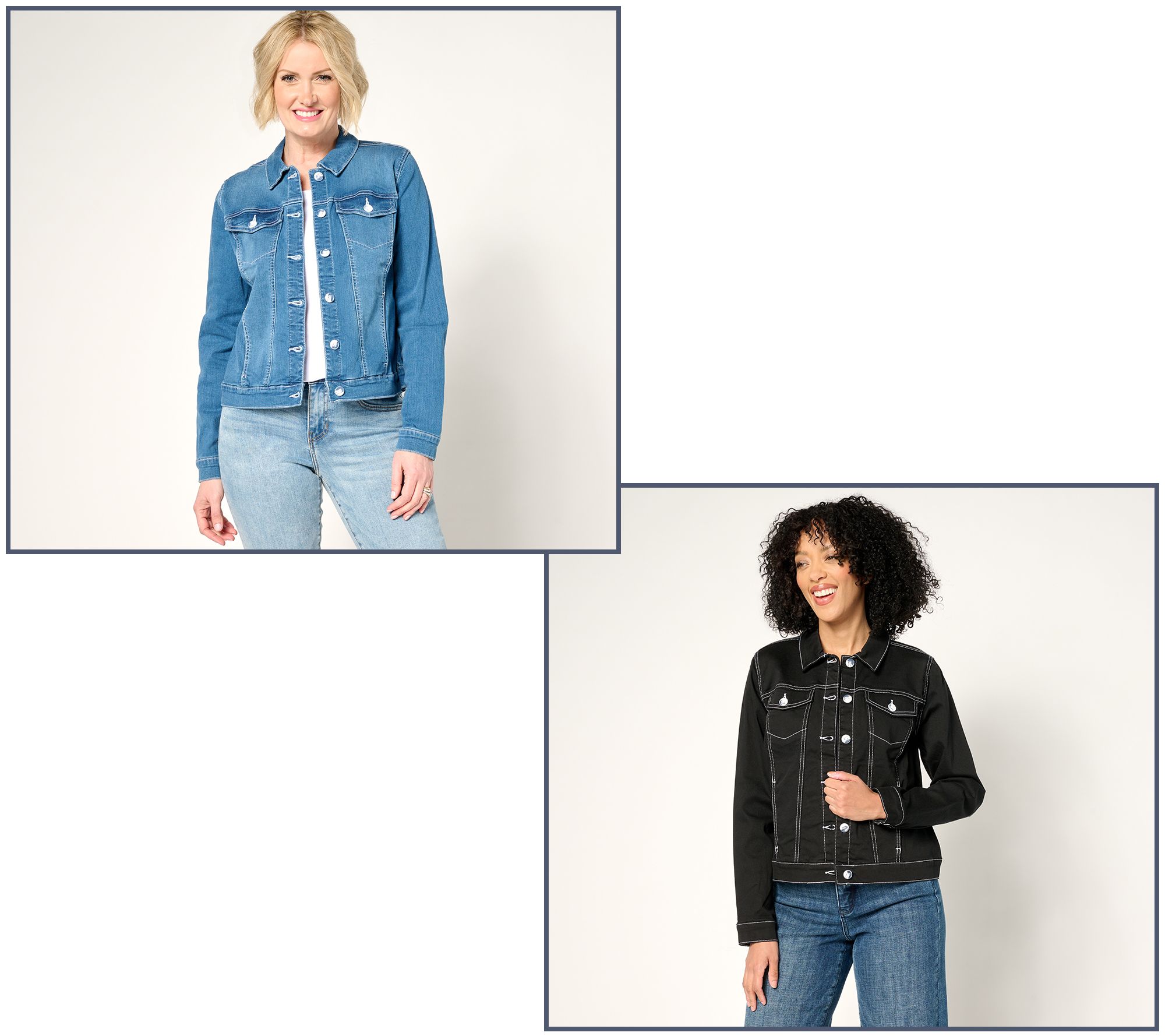 Belle by Kim Gravel TripleLuxe Topstitch Jean Jacket - QVC.com