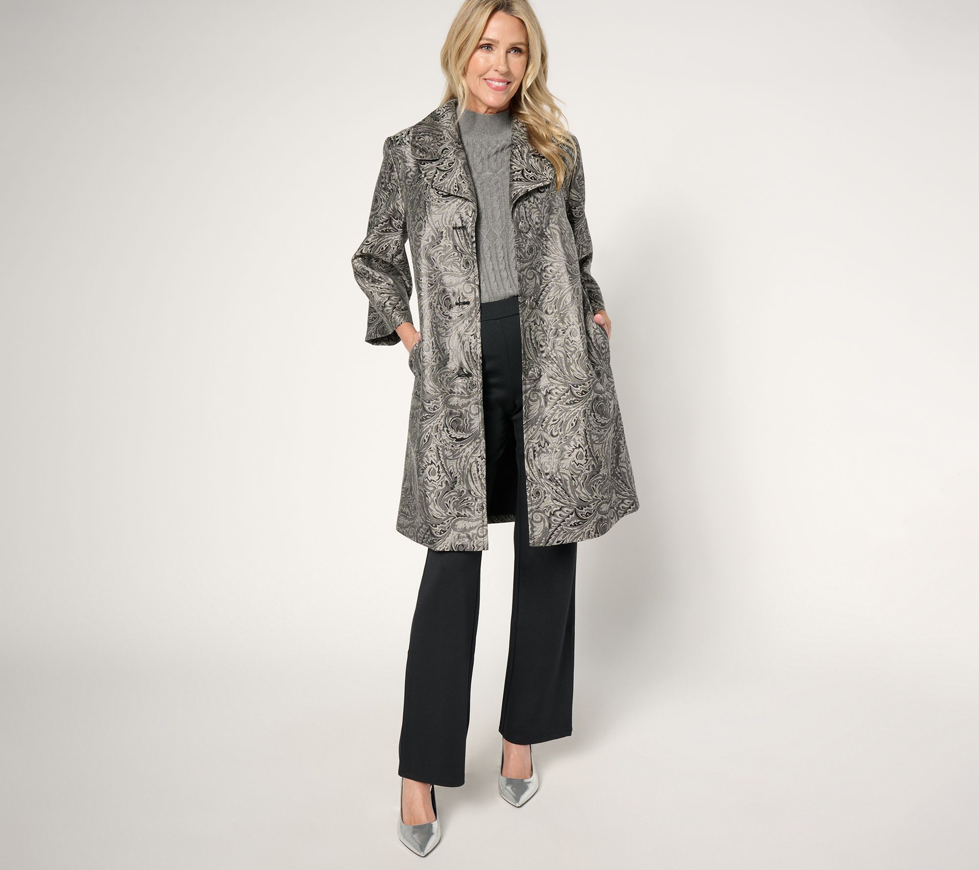 "As Is" Dennis Basso Regular Novelty Brocade Topper