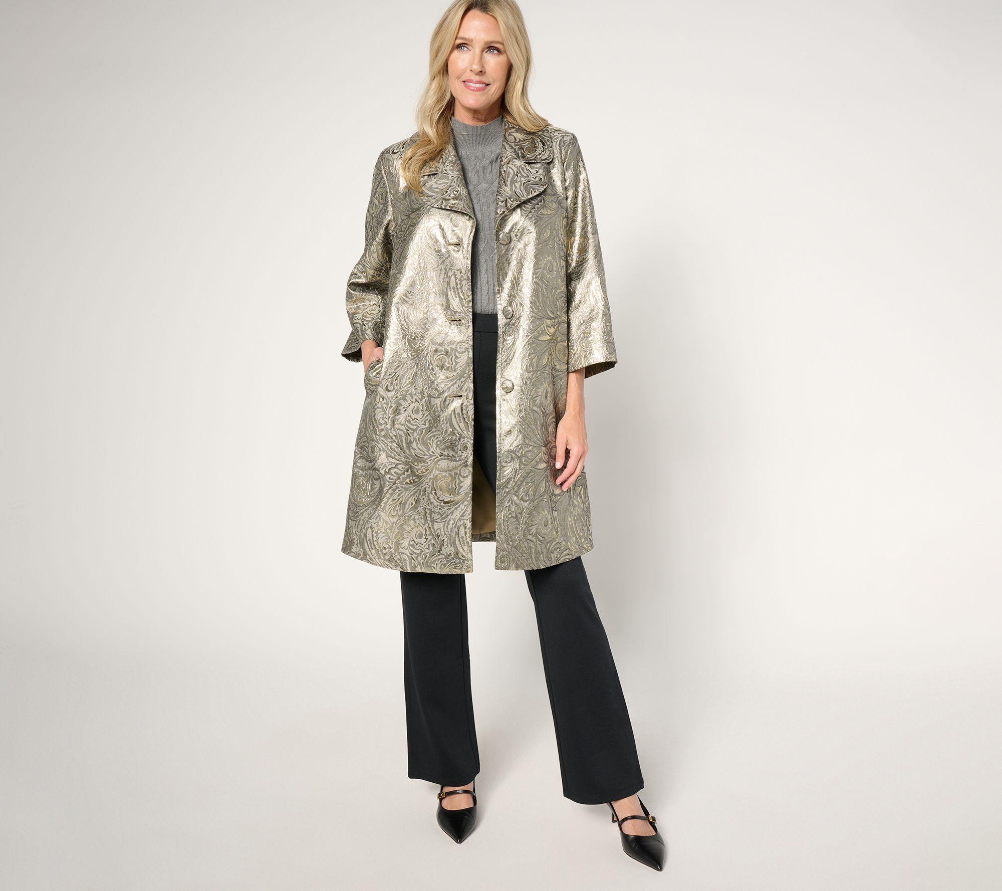 "As Is" Dennis Basso Regular Novelty Brocade Topper