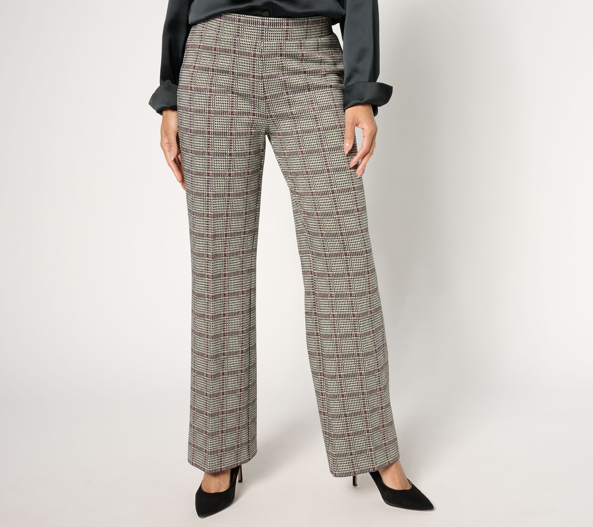 "As Is" Dennis Basso Regular Jacquard Knit Pants