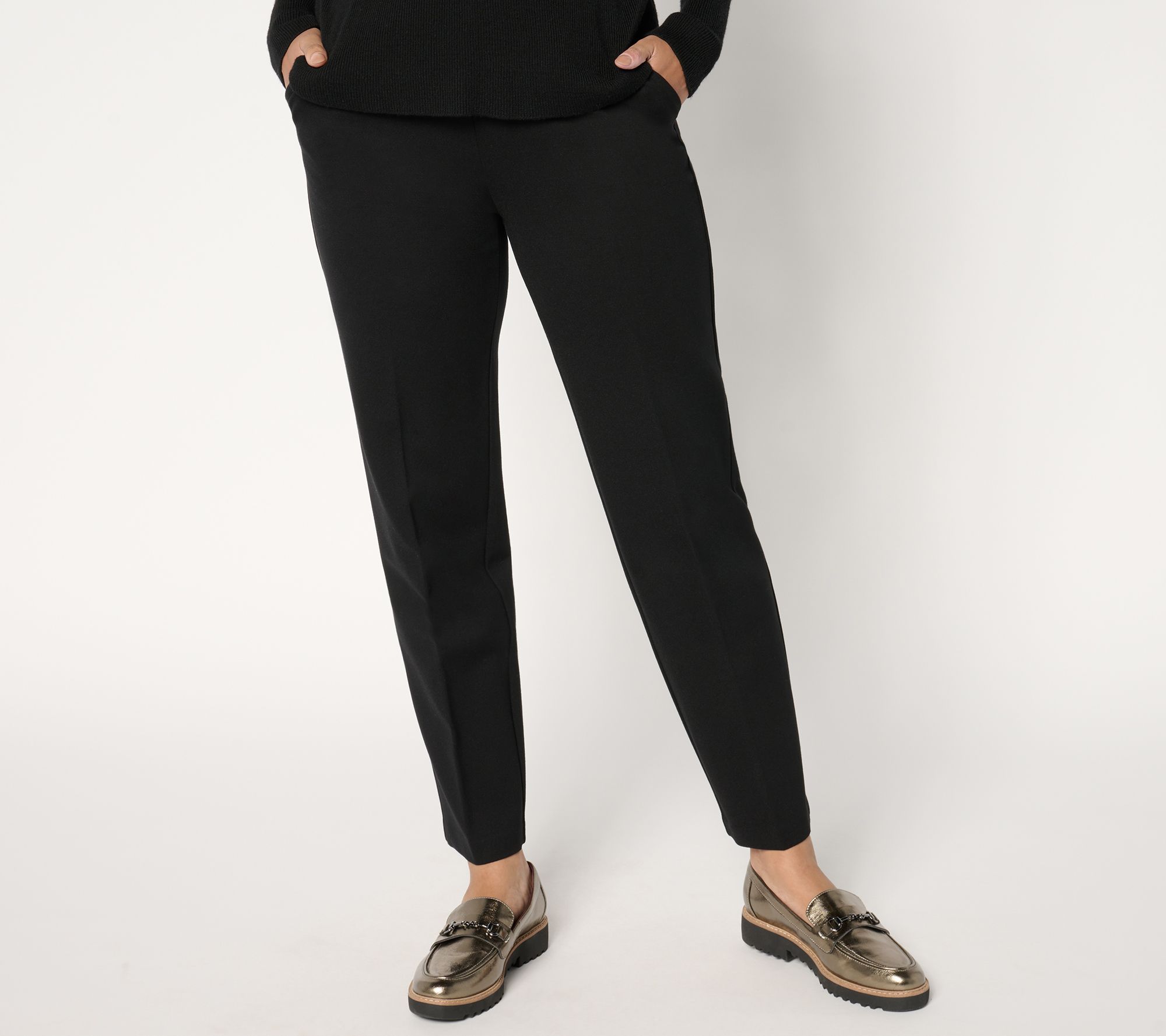 "As Is" Isaac Mizrahi Live! Regular Sublime Stretch Ponte Straight Pants