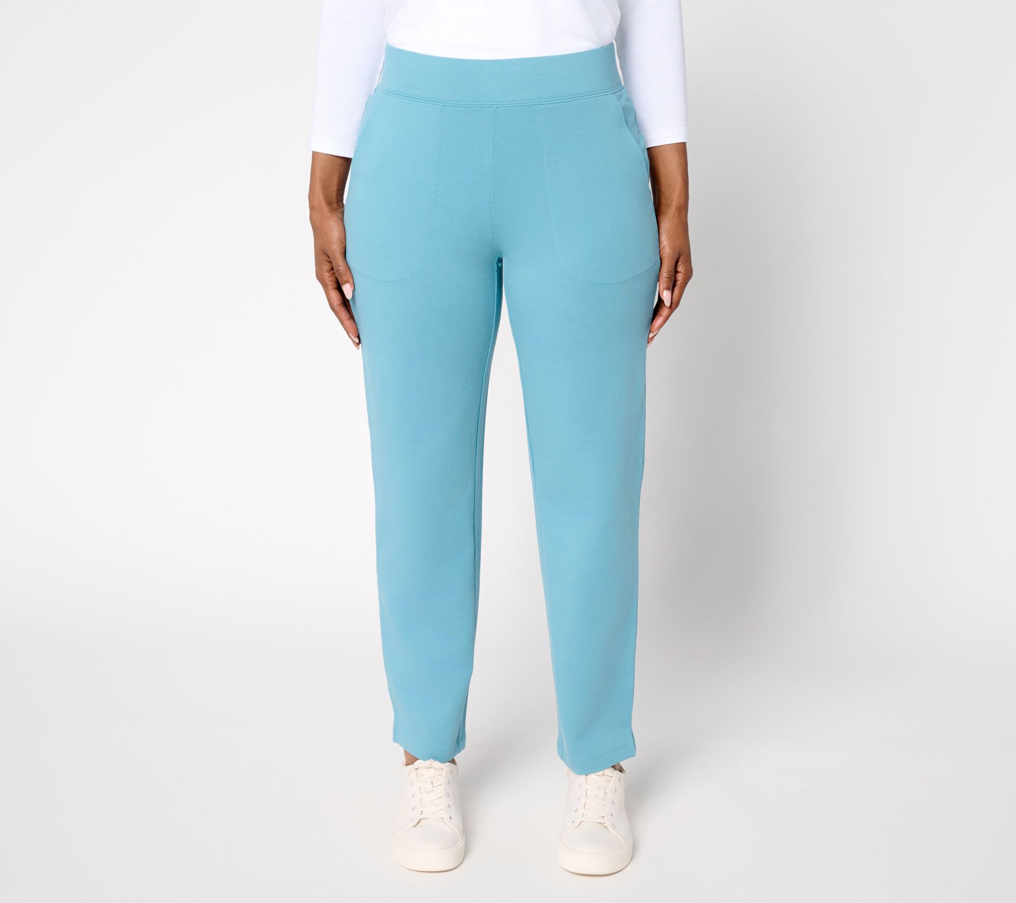 Denim & Co. EasyWear French Terry Straight Leg Ankle Pant