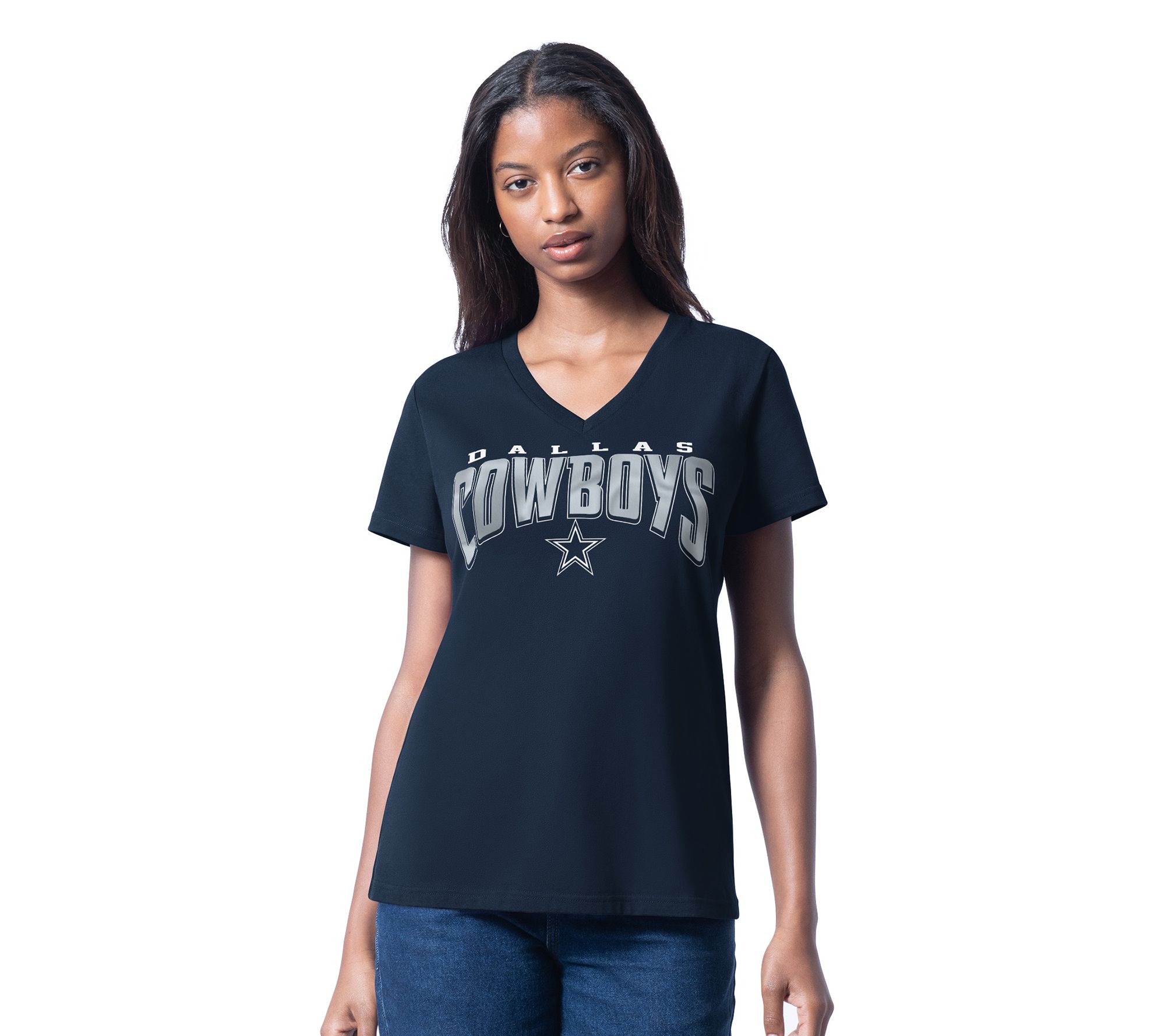 NFL Officially Licensed Dallas Women's V-Neck Short Sleeve Tee