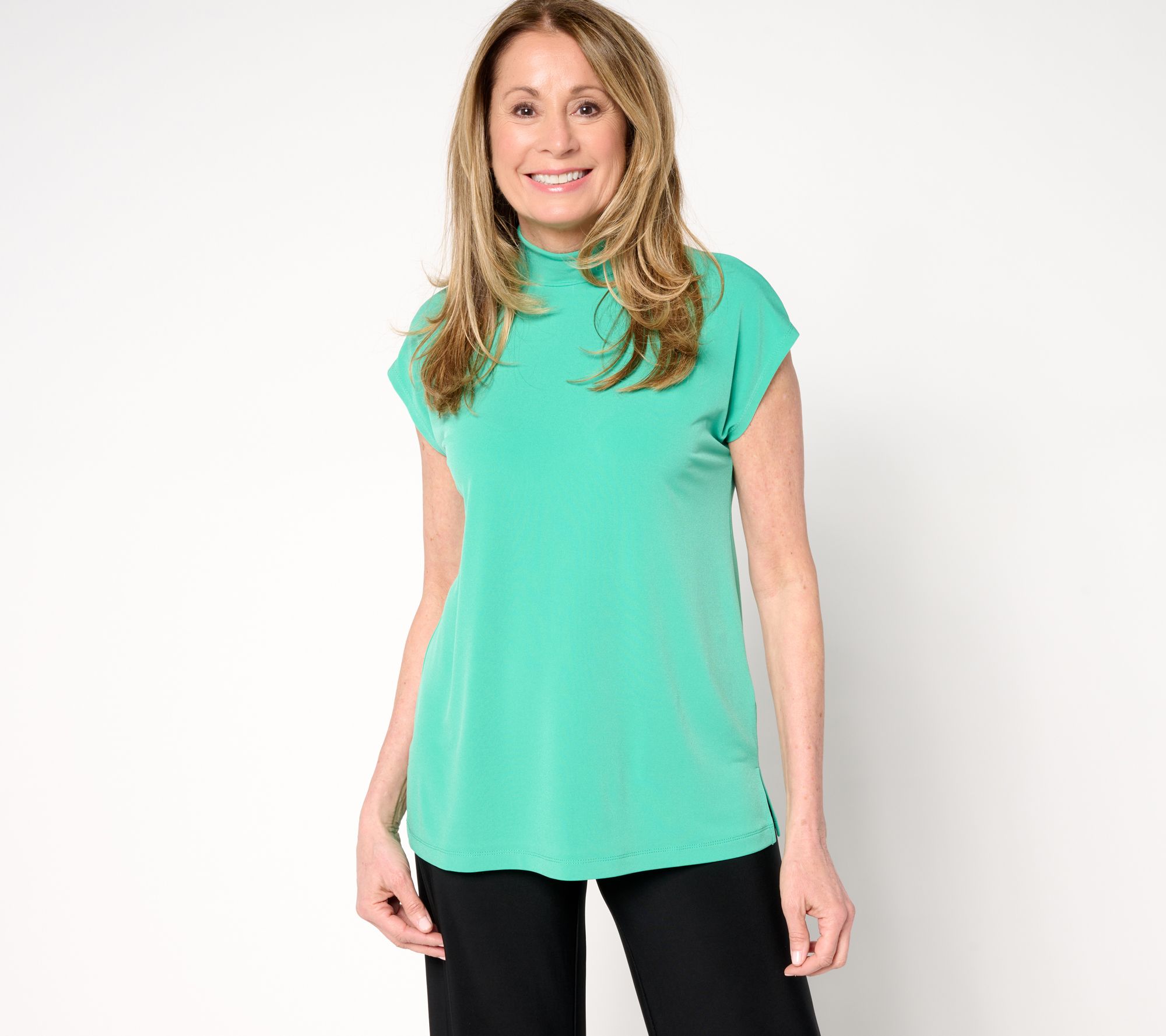 "As Is" Susan Graver Modern Essentials Petite Mock Neck Top