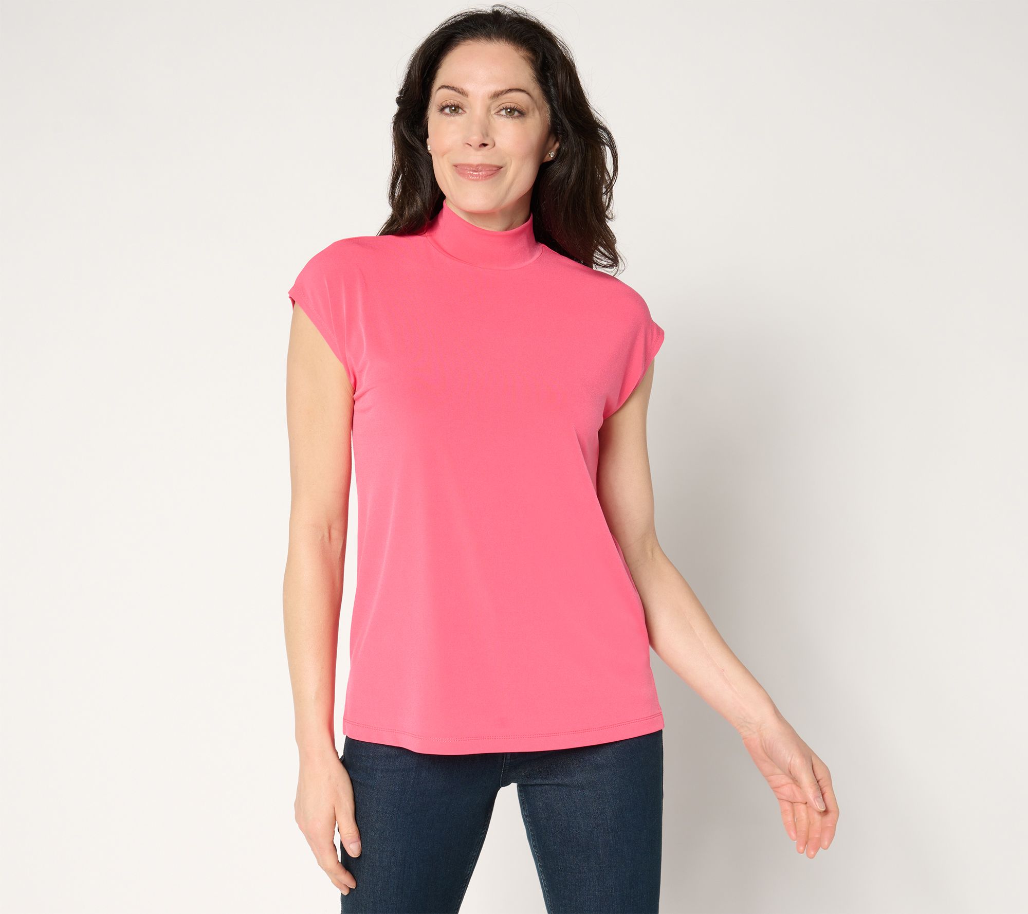 "As Is" Susan Graver Modern Essentials Petite Mock Neck Top