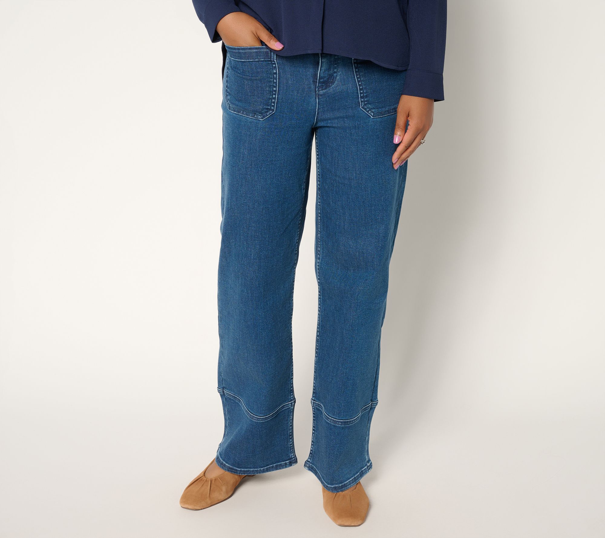 Martha Stewart Signature Petite Indigo Straight Leg Jeans