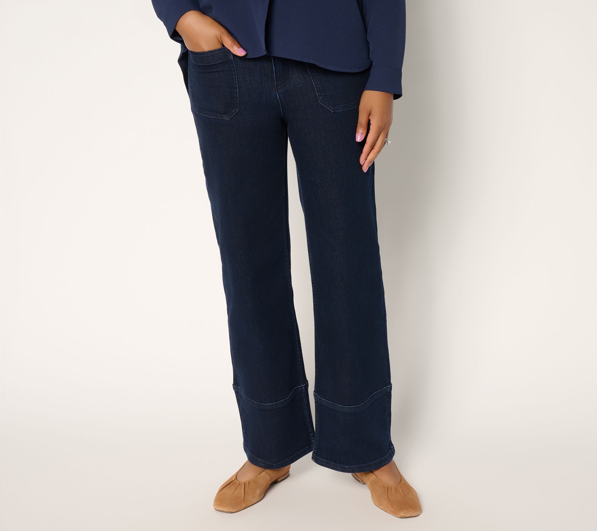 Martha Stewart Signature Petite Indigo Straight Leg Jeans