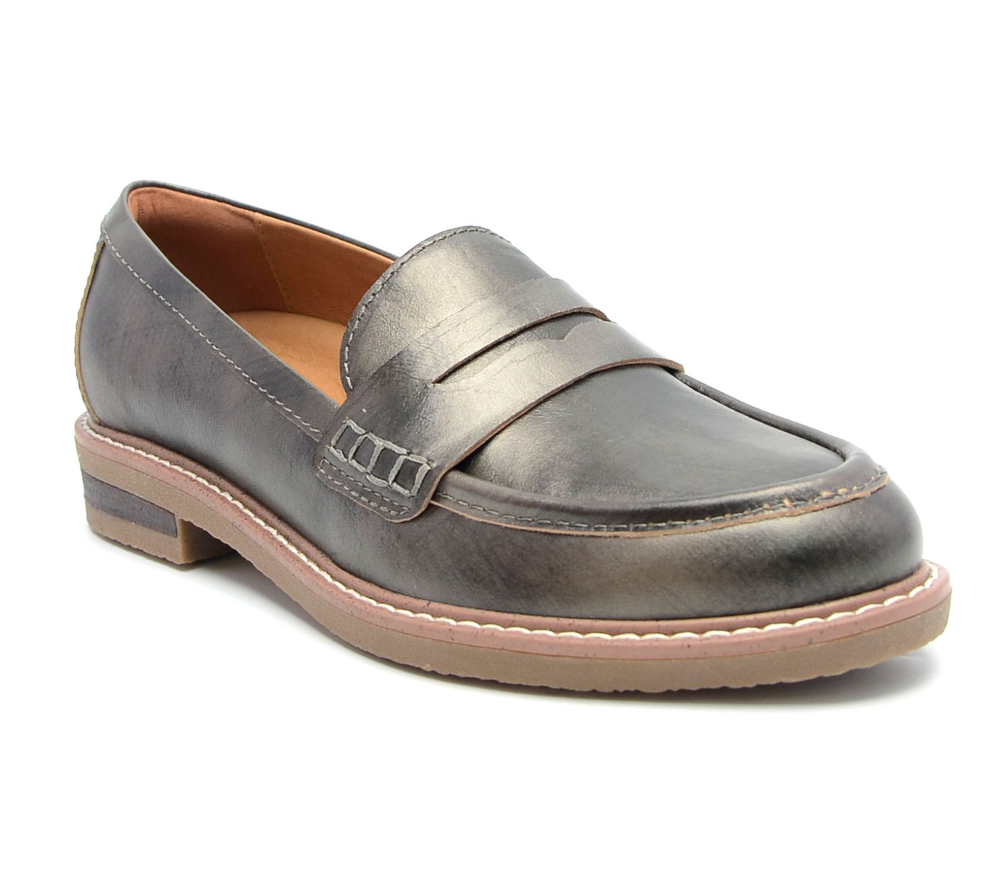 Earth Leather Slip-On Loafers - Javas
