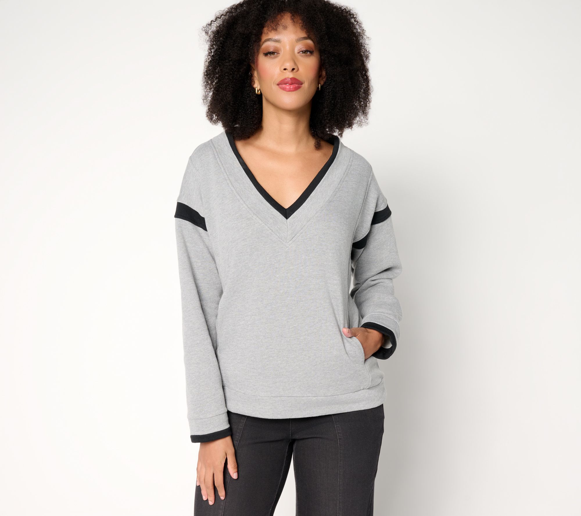 RM Studio x Rebecca Minkoff Varsity V-Neck Sweatshirt