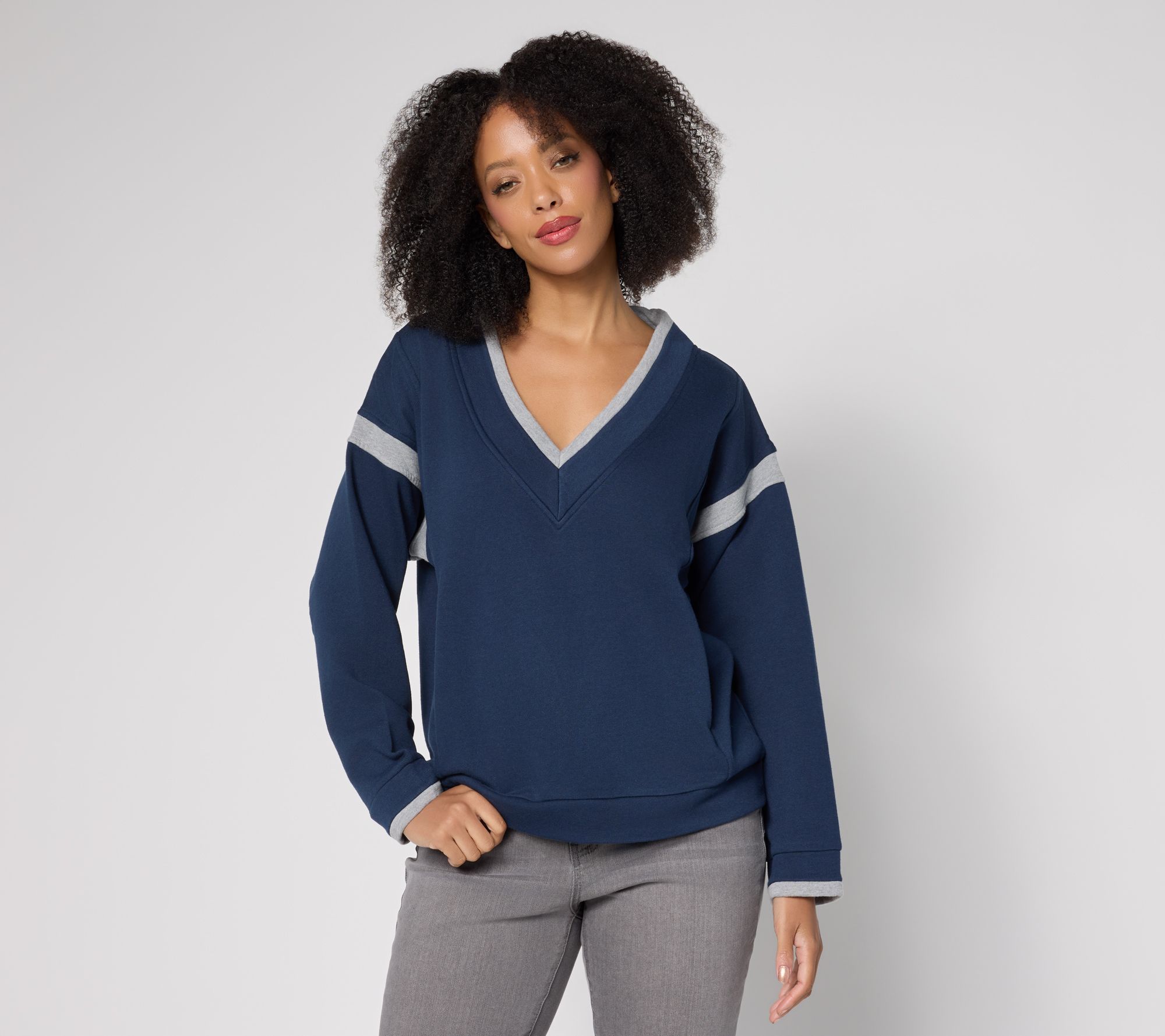 RM Studio x Rebecca Minkoff Varsity V-Neck Sweatshirt