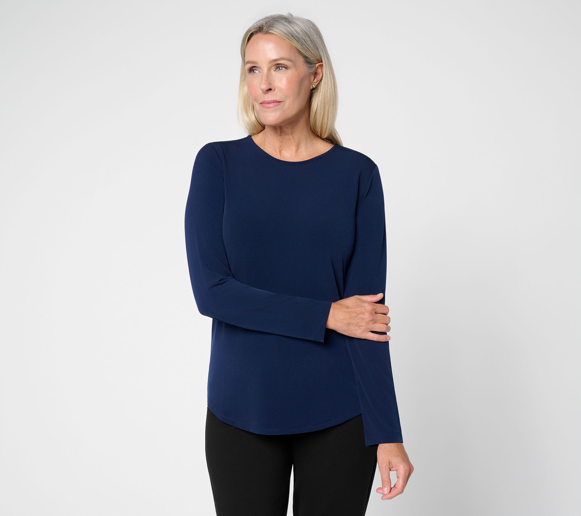 Susan Graver Essentials Liquid Knit Crew Neck Top