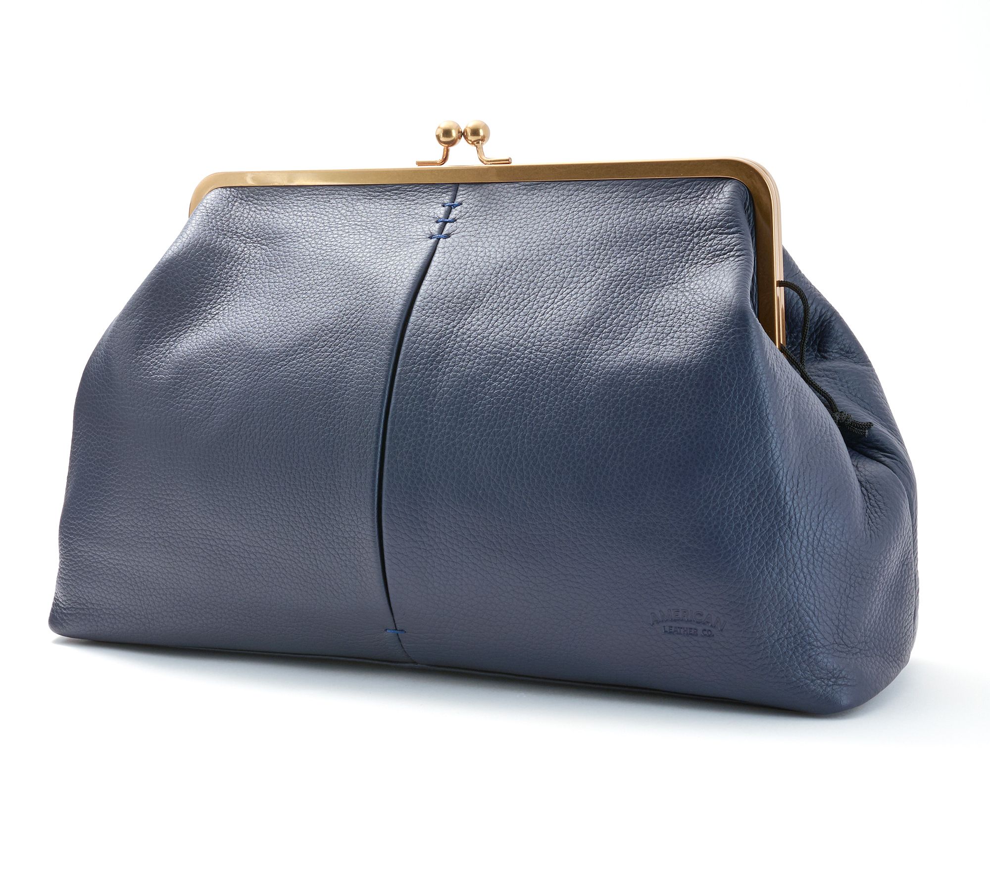 American Leather Co. Grace Frame Leather Kisslock Clutch