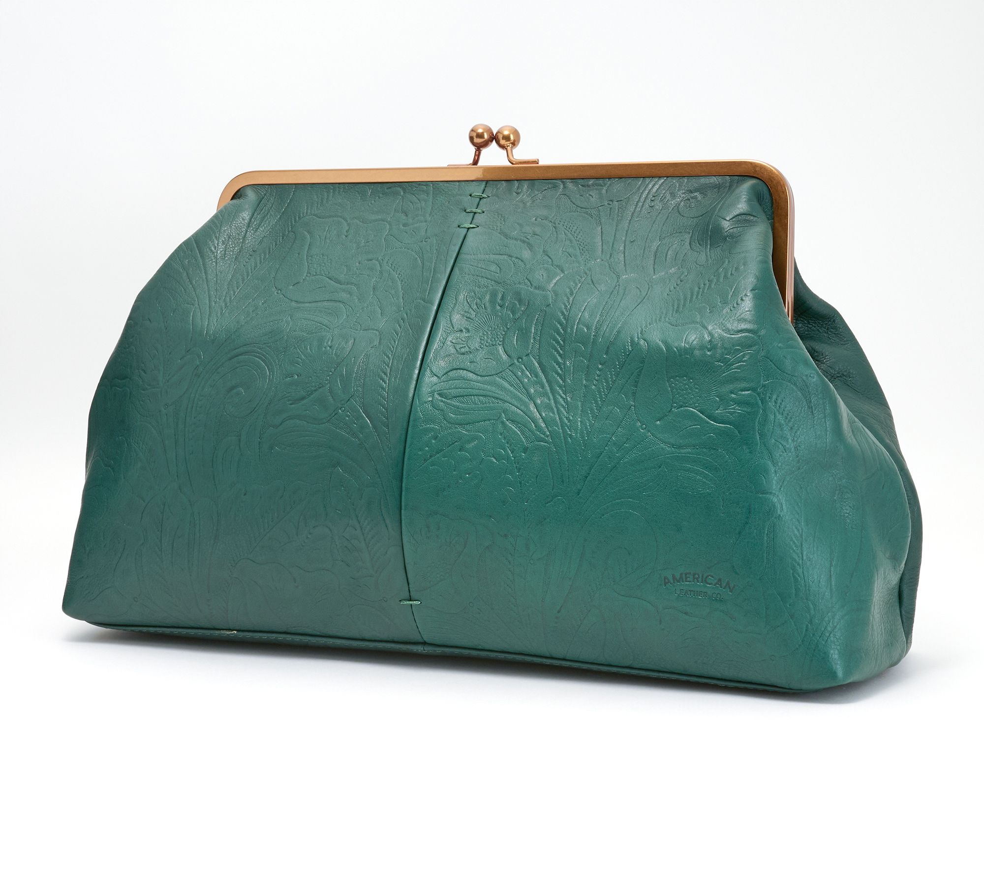 American Leather Co. Grace Frame Leather Kisslock Clutch
