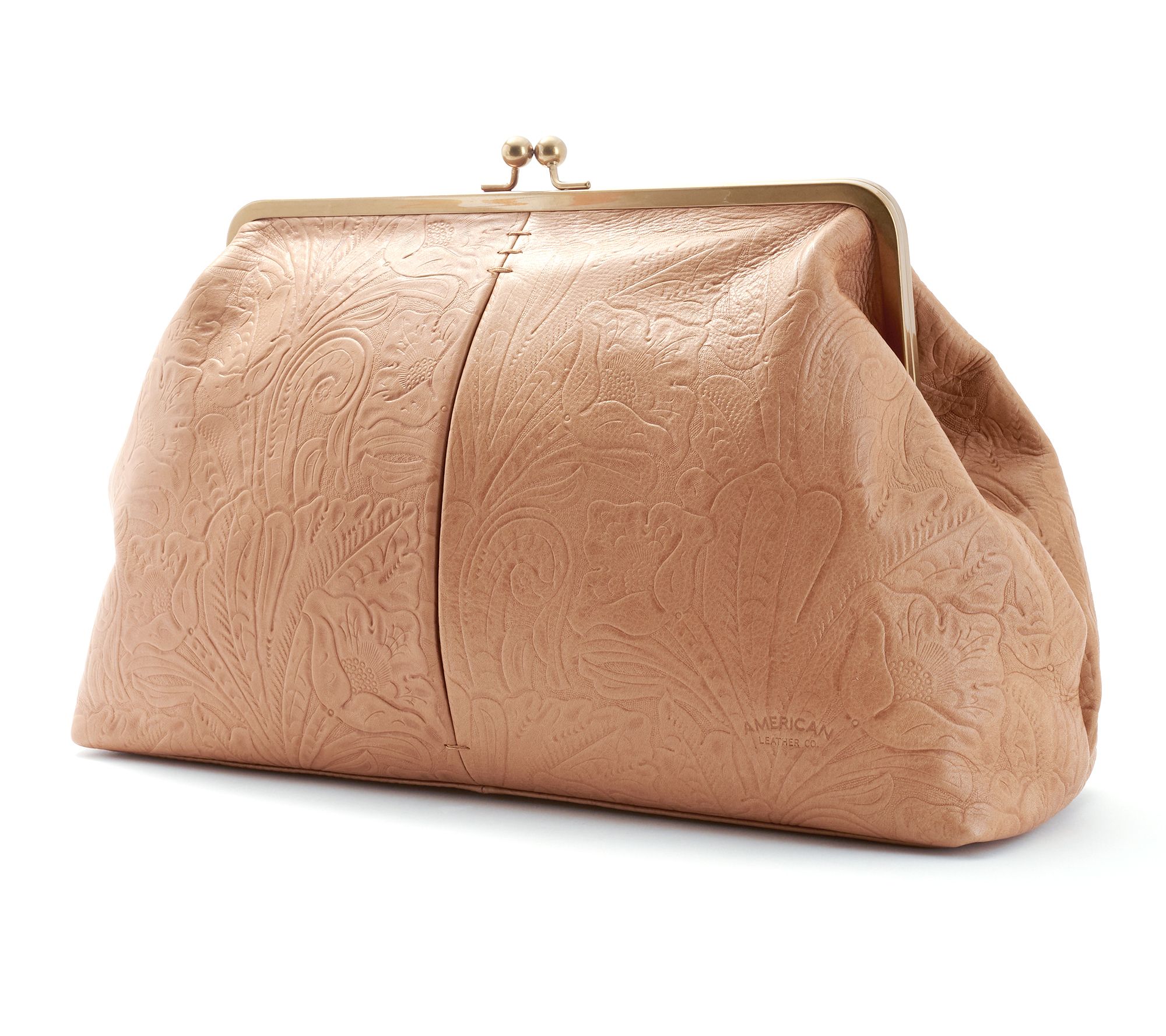 American Leather Co. Grace Frame Leather Kisslock Clutch