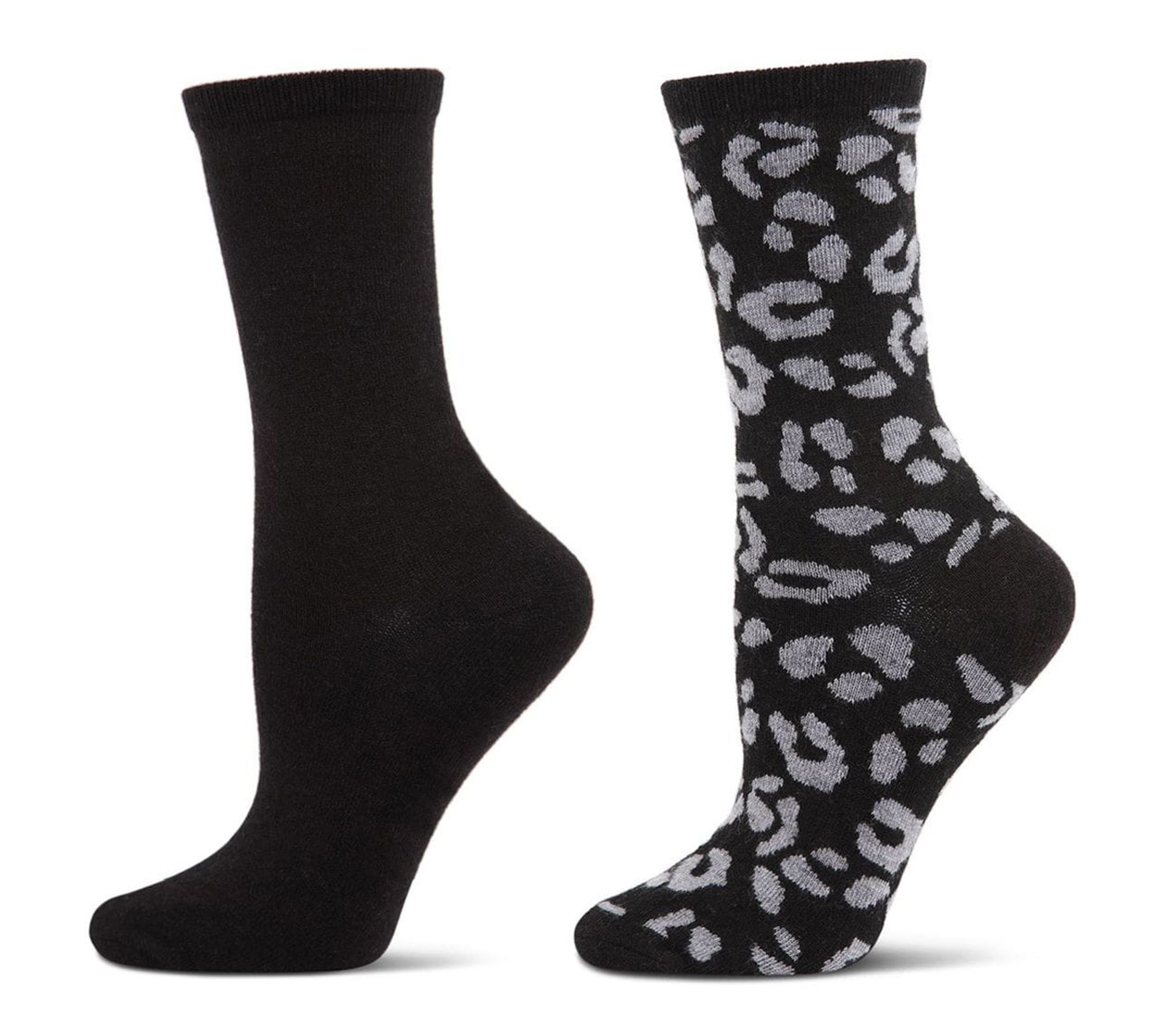 MeMoi Set of 2 Women's Leopard Cashmere Blend S ocks