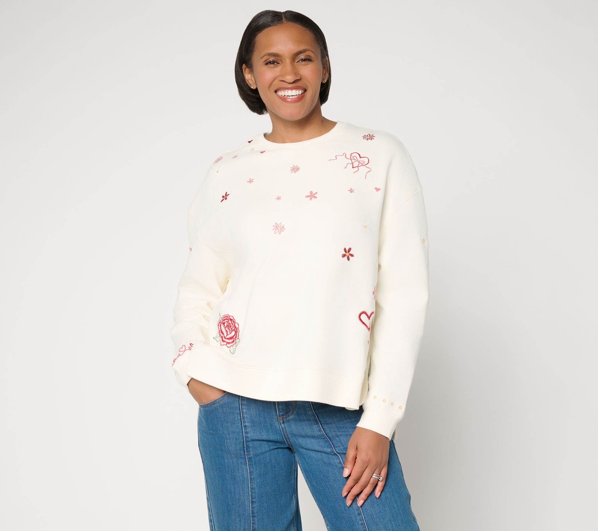 Driftwood Jeans Tabitha French Terry Long Sleeve Top -Love Letters