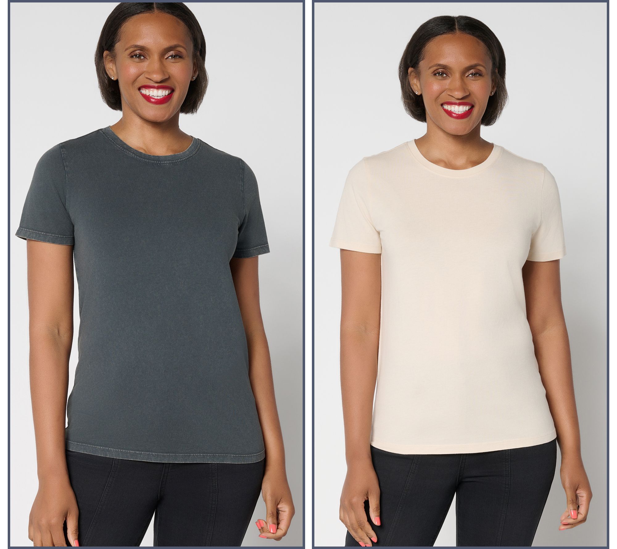 "As Is" LOGO Principles by Lori Goldstein 2-Pack Knit Tees