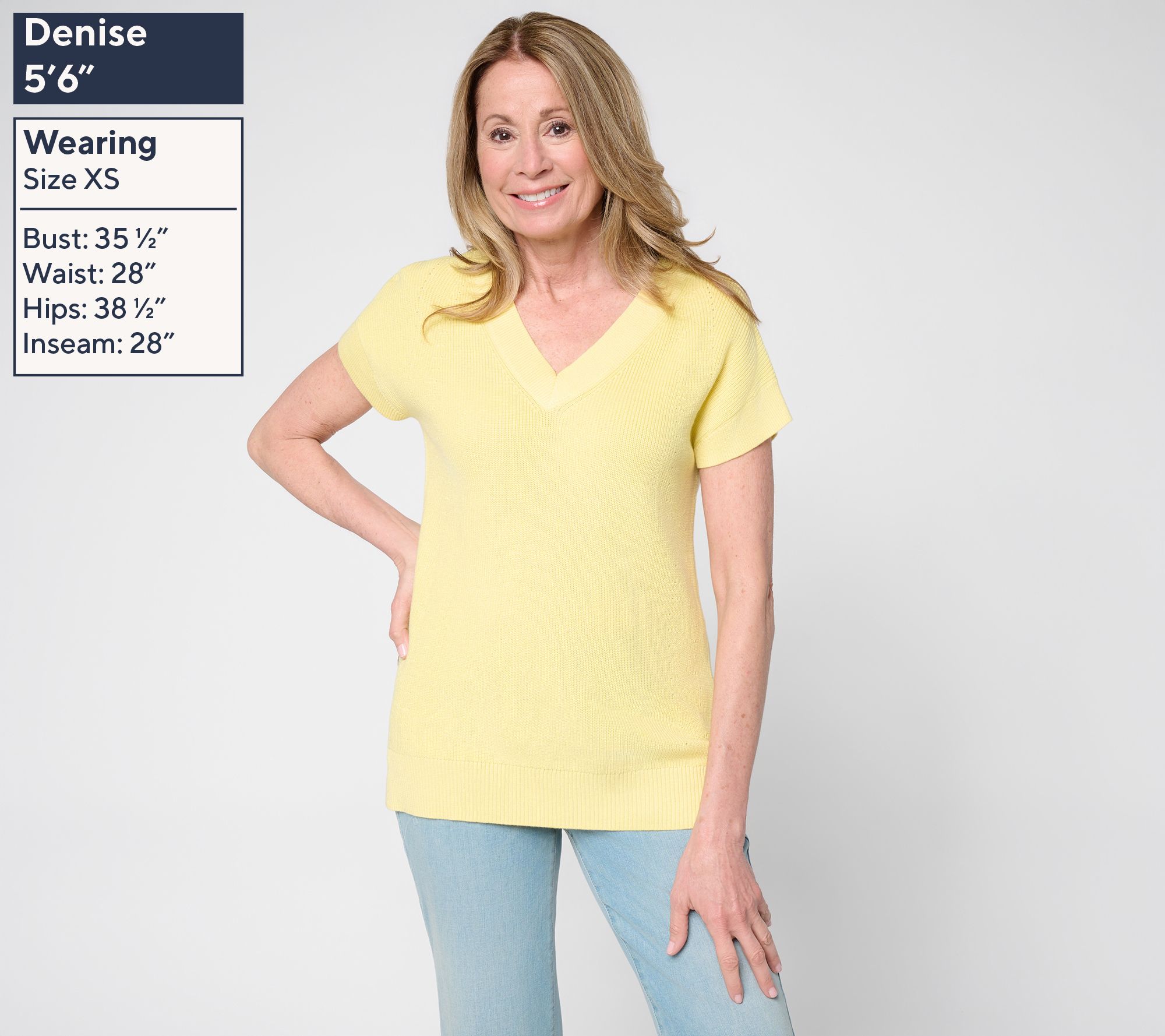 Belle by Kim Gravel Skinny Shaker V-Neck Dolman Sleeve Sweater