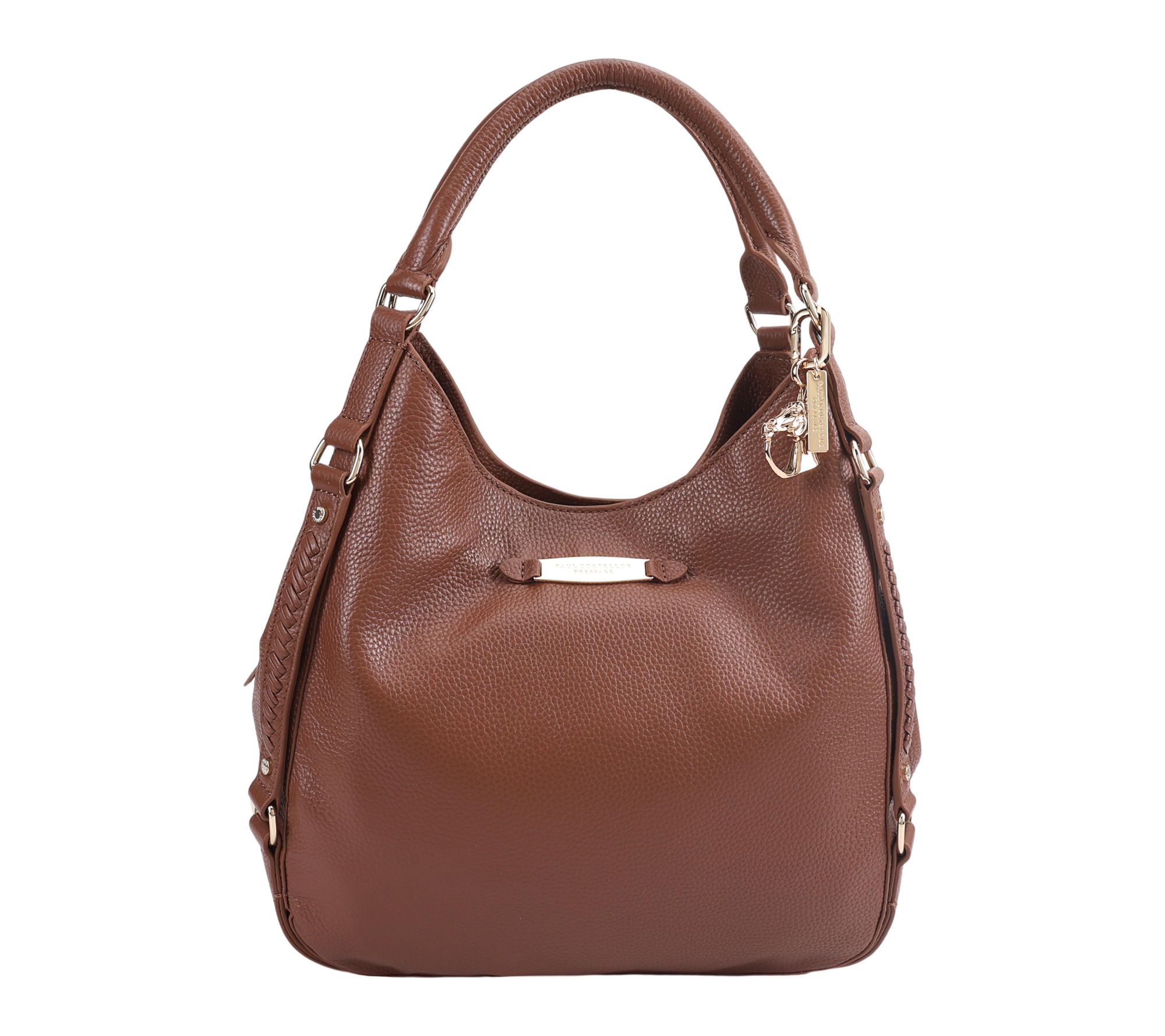 Paul Costelloe Dressage Leather Whipstitch Slouch Bag