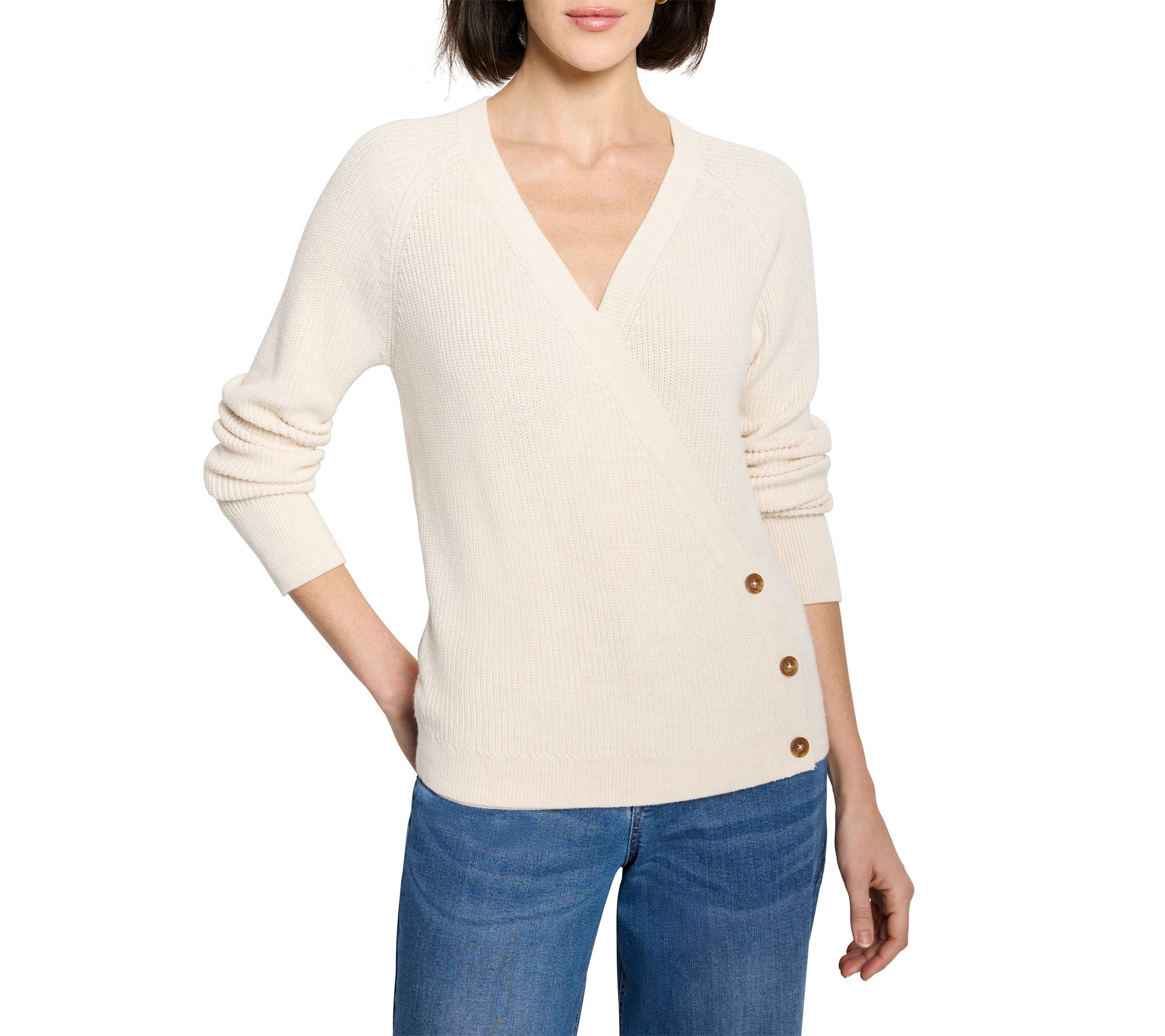 NIC+ZOE Shaker Stitch Wrap Sweater