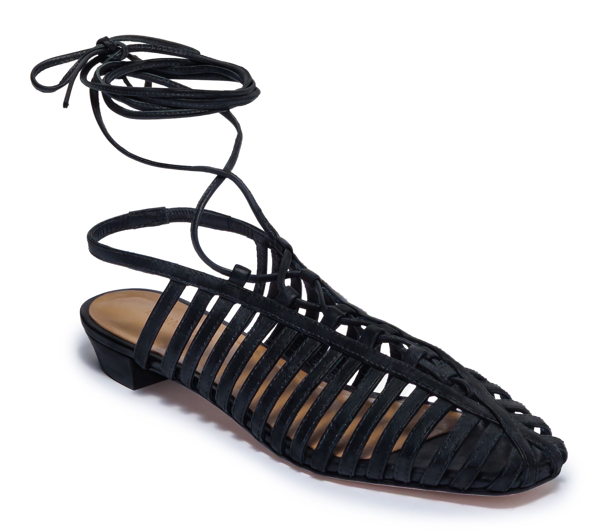 Bernardo Ankle Tie Leather Flat - Geneva