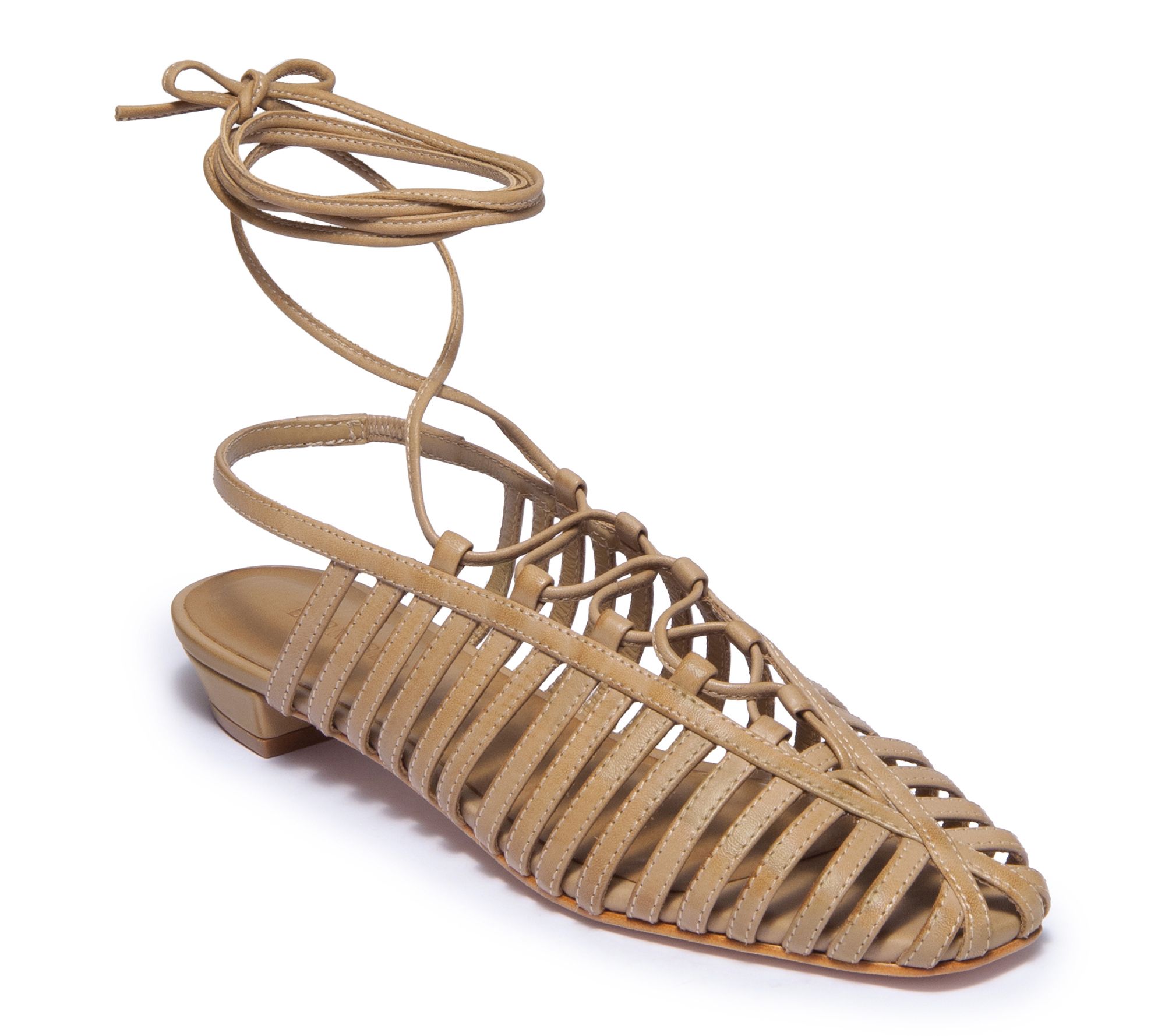 Bernardo Ankle Tie Leather Flat - Geneva