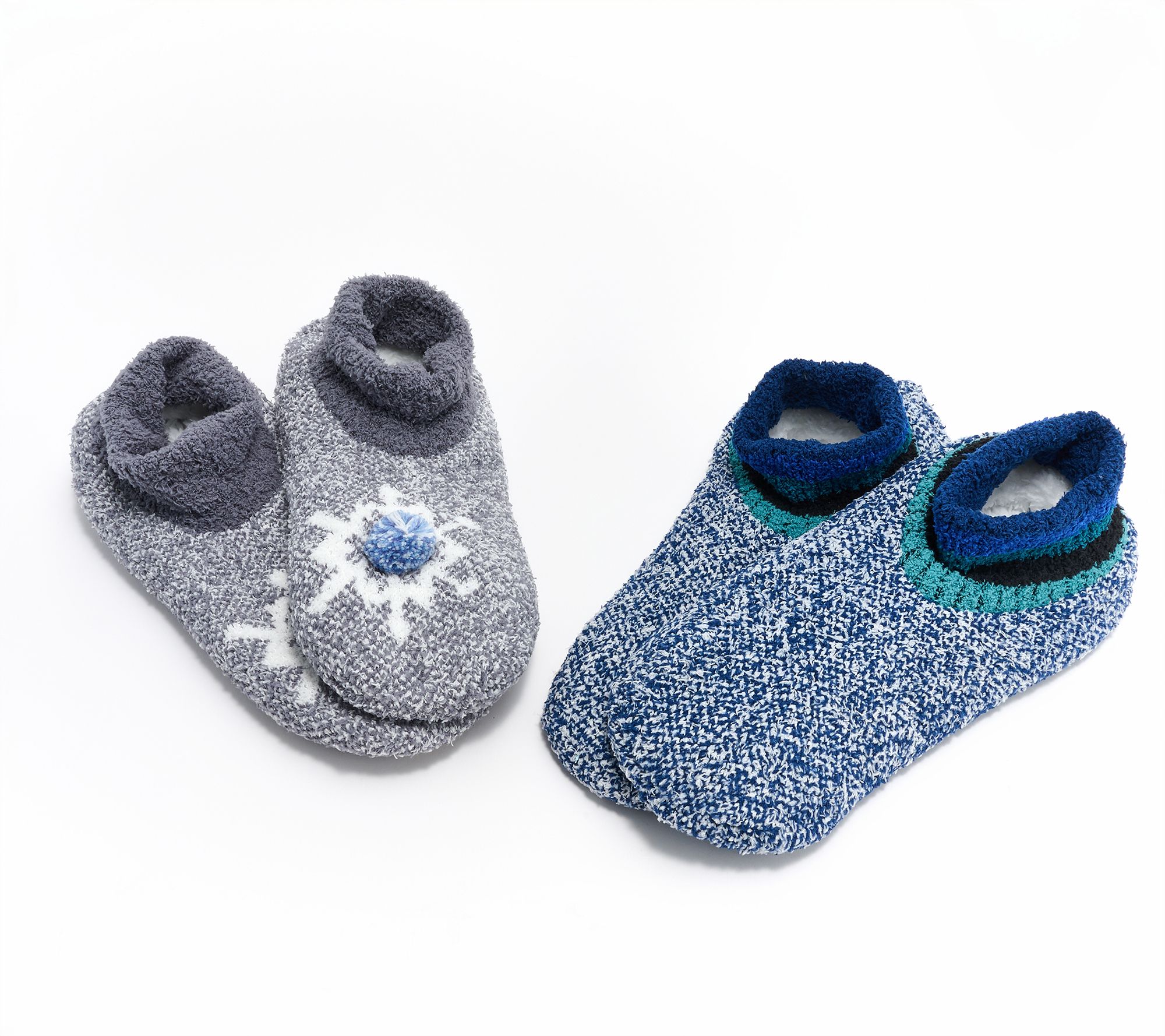 "As Is" MUK LUKS Set of 2 Vitamin E Infused Festive Booties