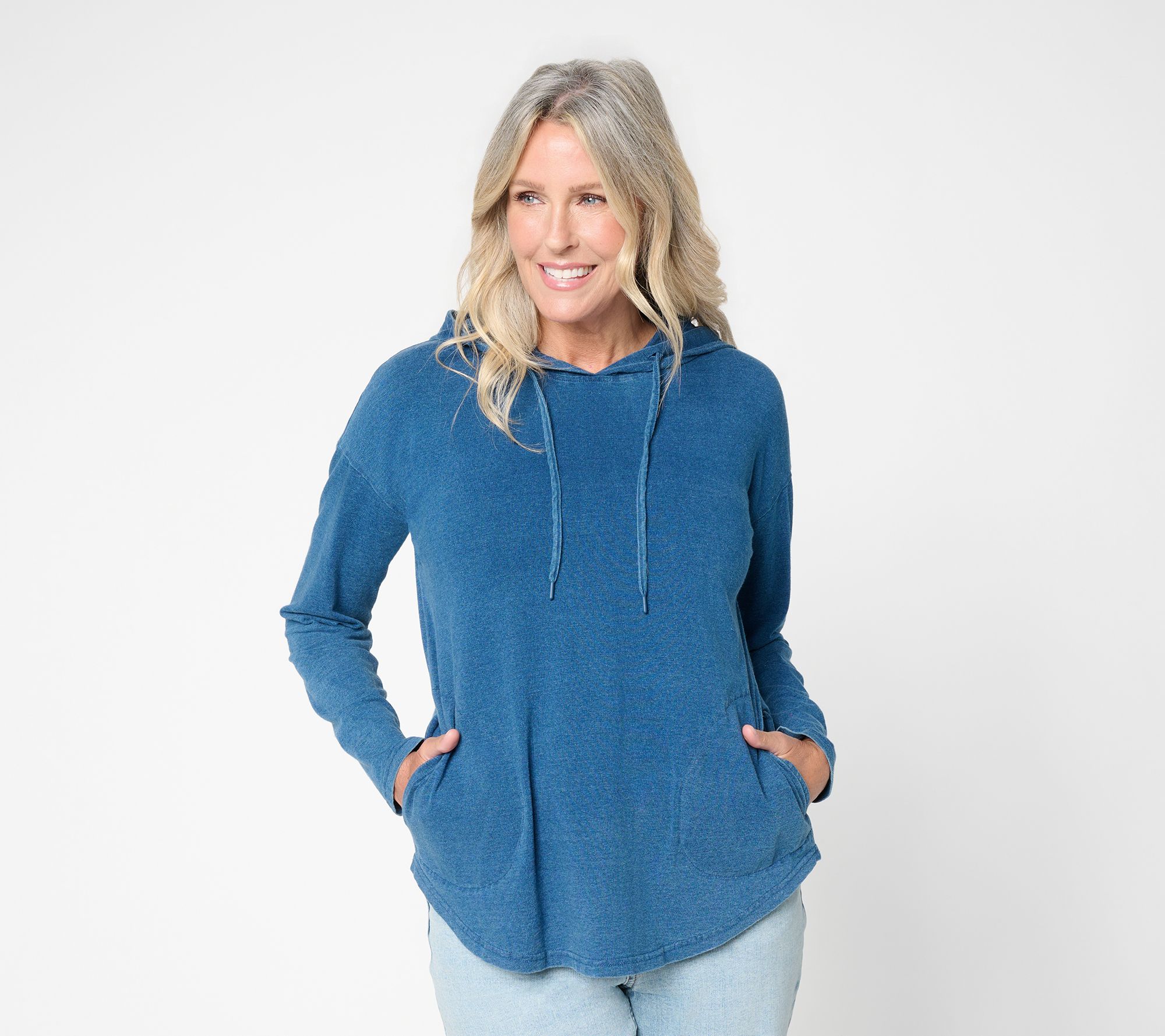 Belle by Kim Gravel Freestyle Knit Denim Hoodie