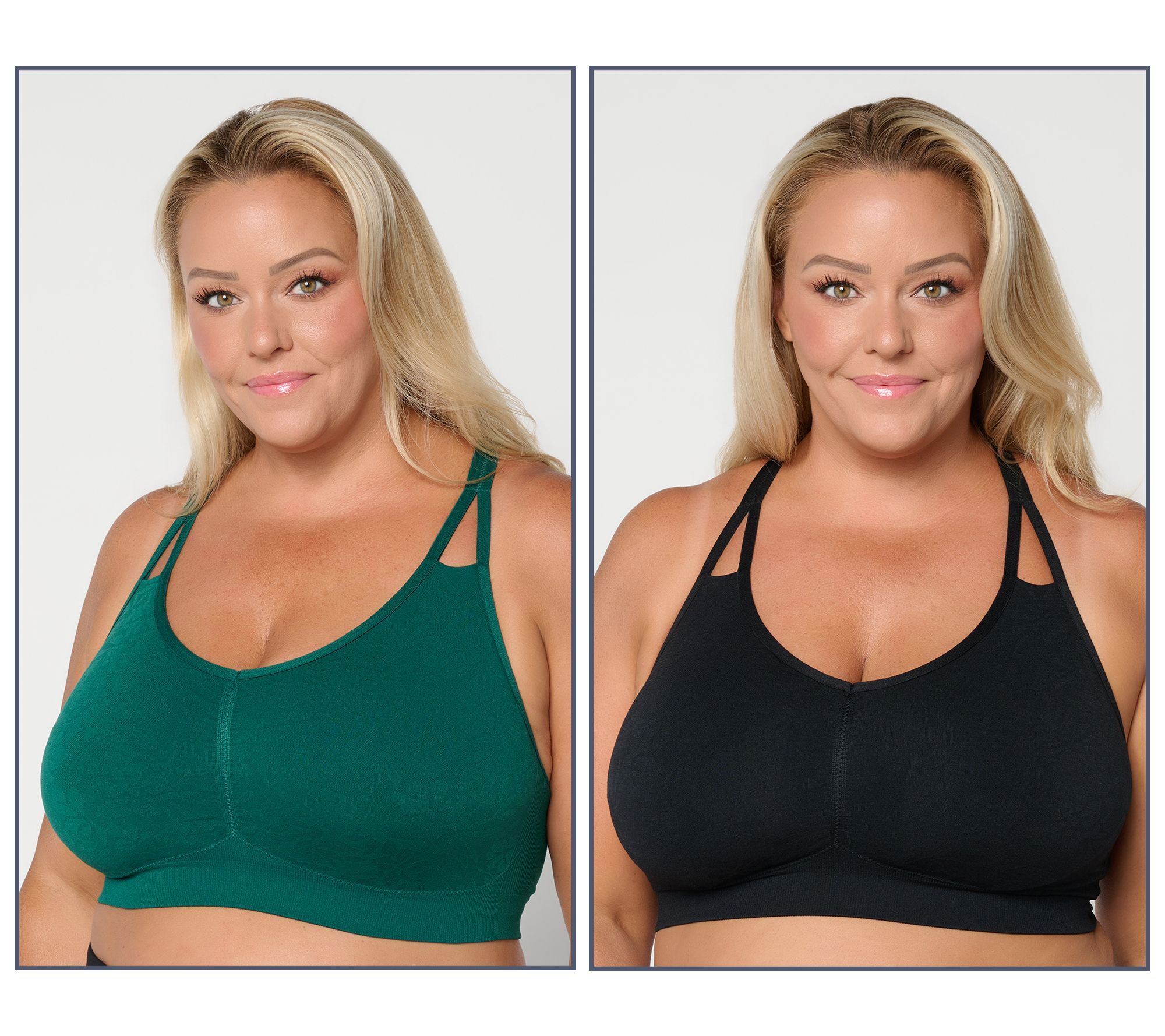  Anybody Seamless Lycra Adaptiv Open Stitch Lounge Bra 2pk