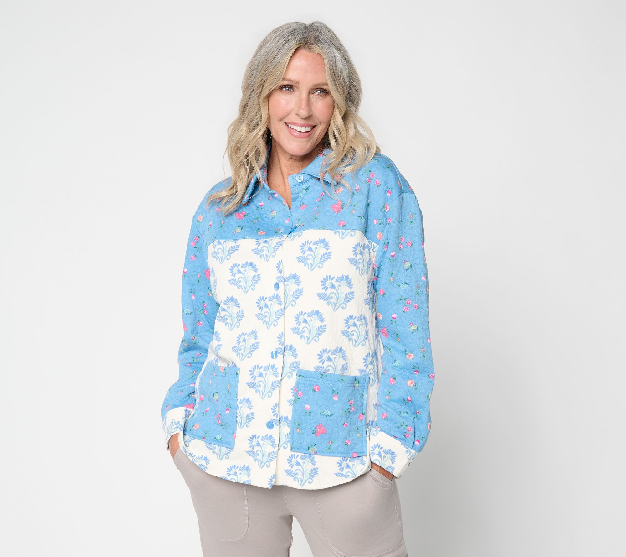 MUK LUKS Quilted Shacket Crafted Topper
