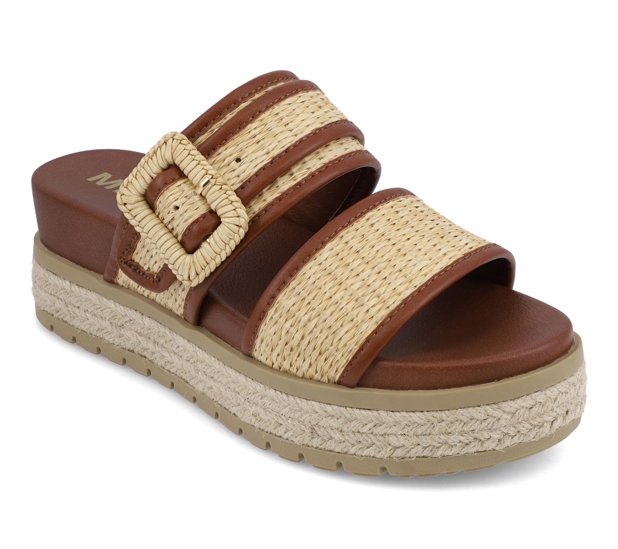 MIA Raffia Flatform Slide Sandals - Kylian