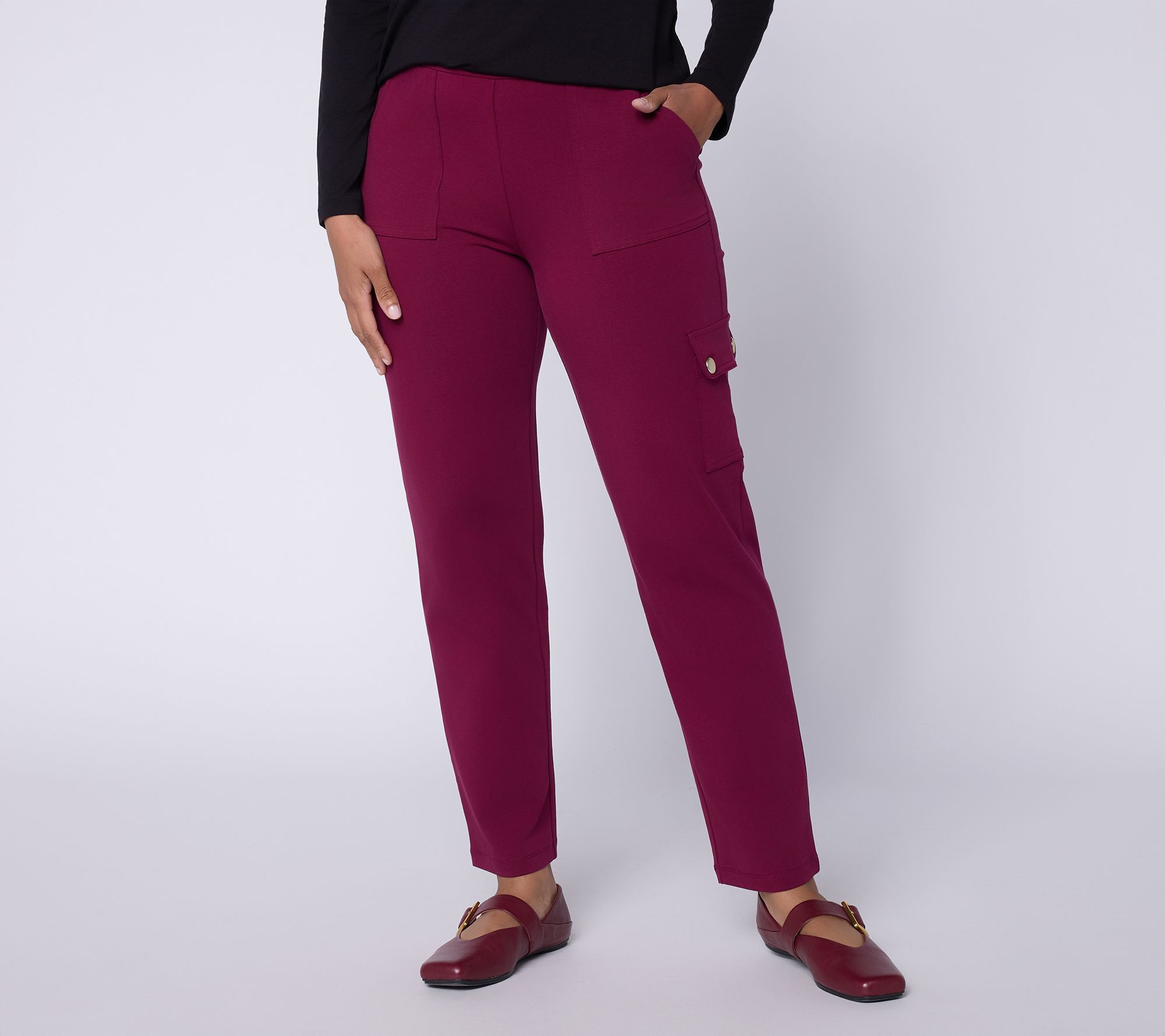  Susan Graver Weekend Premium Stretch Straight Leg Ankle Pants - A736061