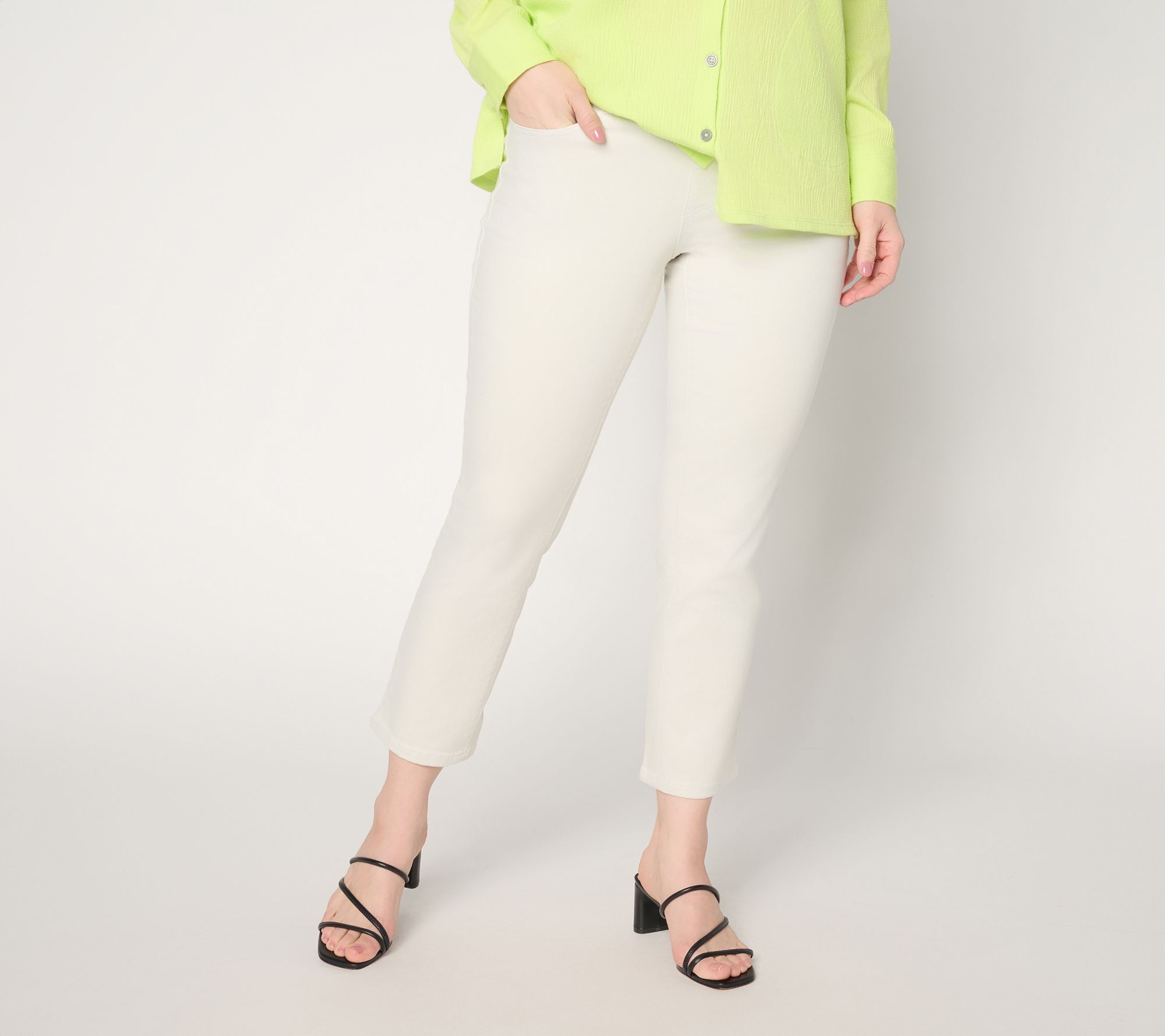 "As Is" Belle by Kim Gravel Pet TripleLuxe Twill Topstitch Cropped Jean