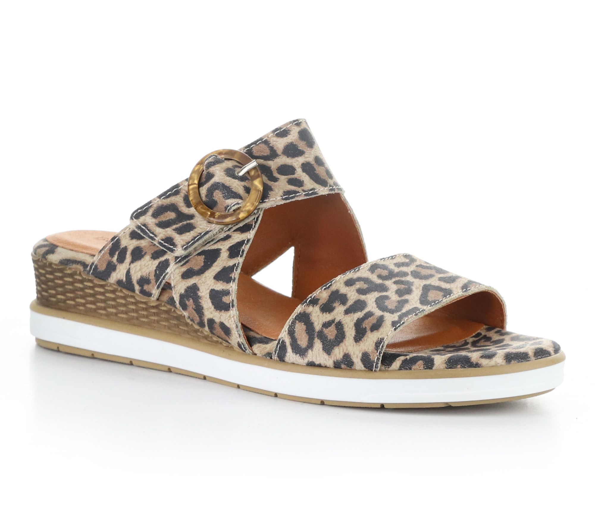 Bos. & Co. Suede Animal Print Sandals - Asha