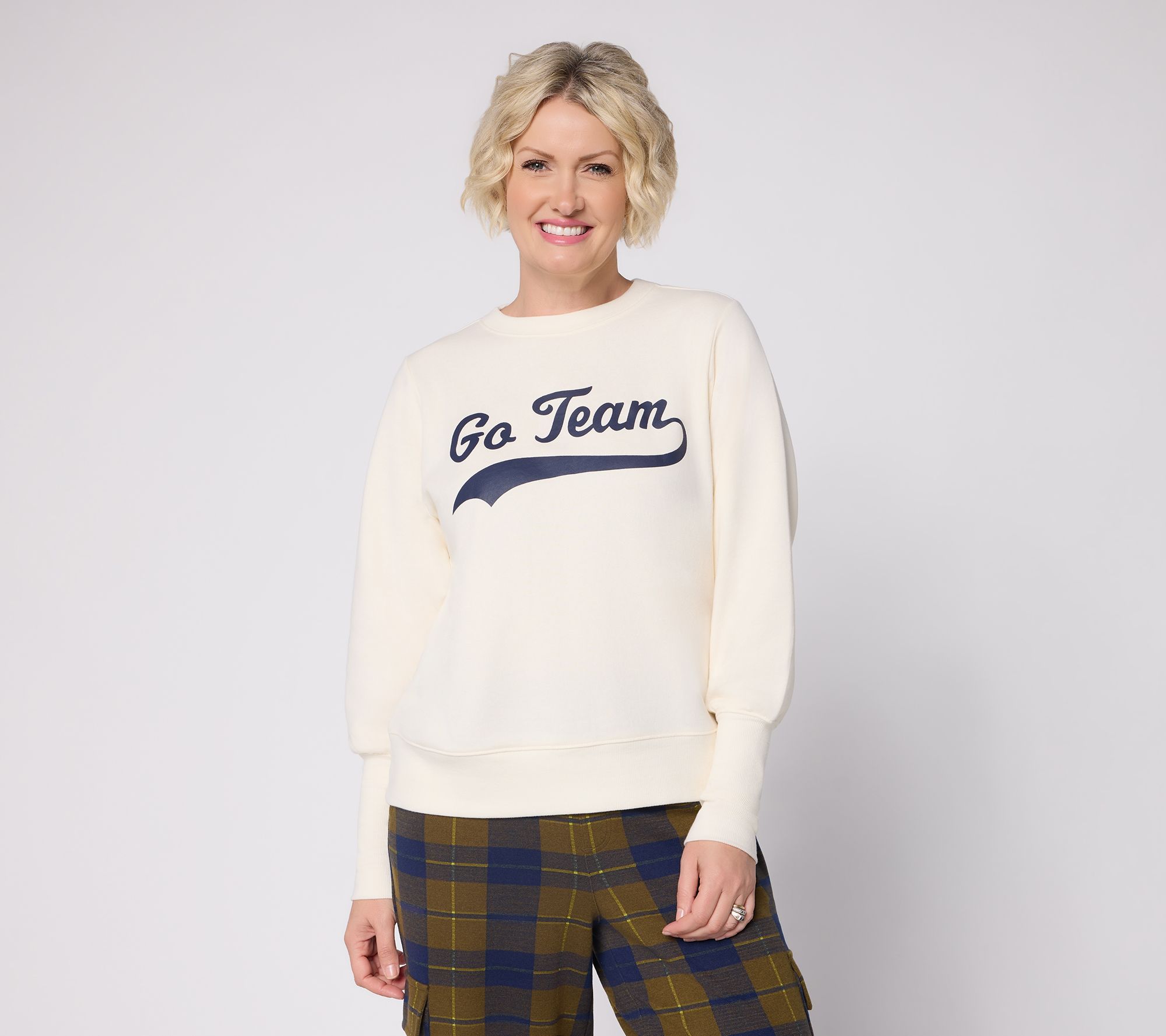 Studio Park x Amy Stran Graphic Sweatshirt w/ Tall Rib Cuff